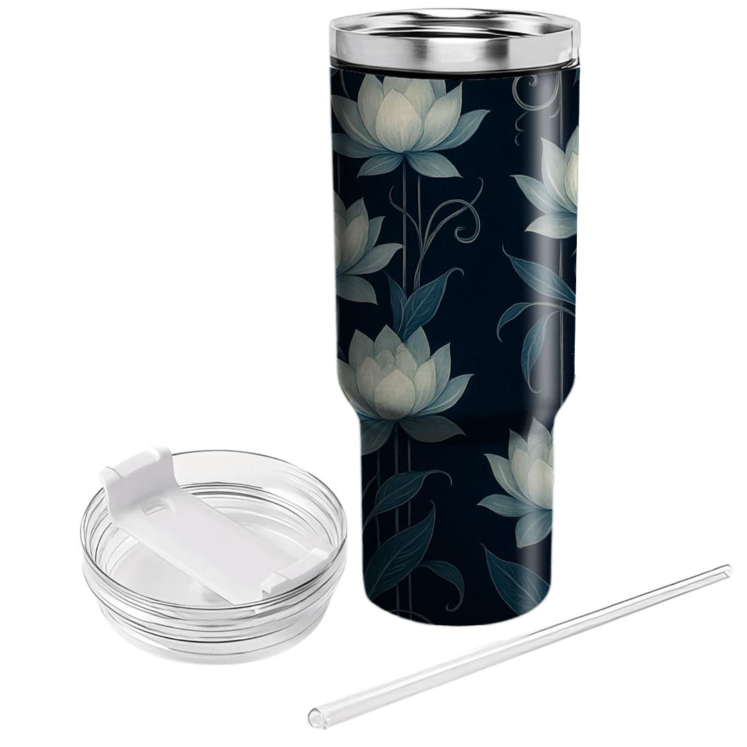 Midnight Lotus Cascade decorative tumblers