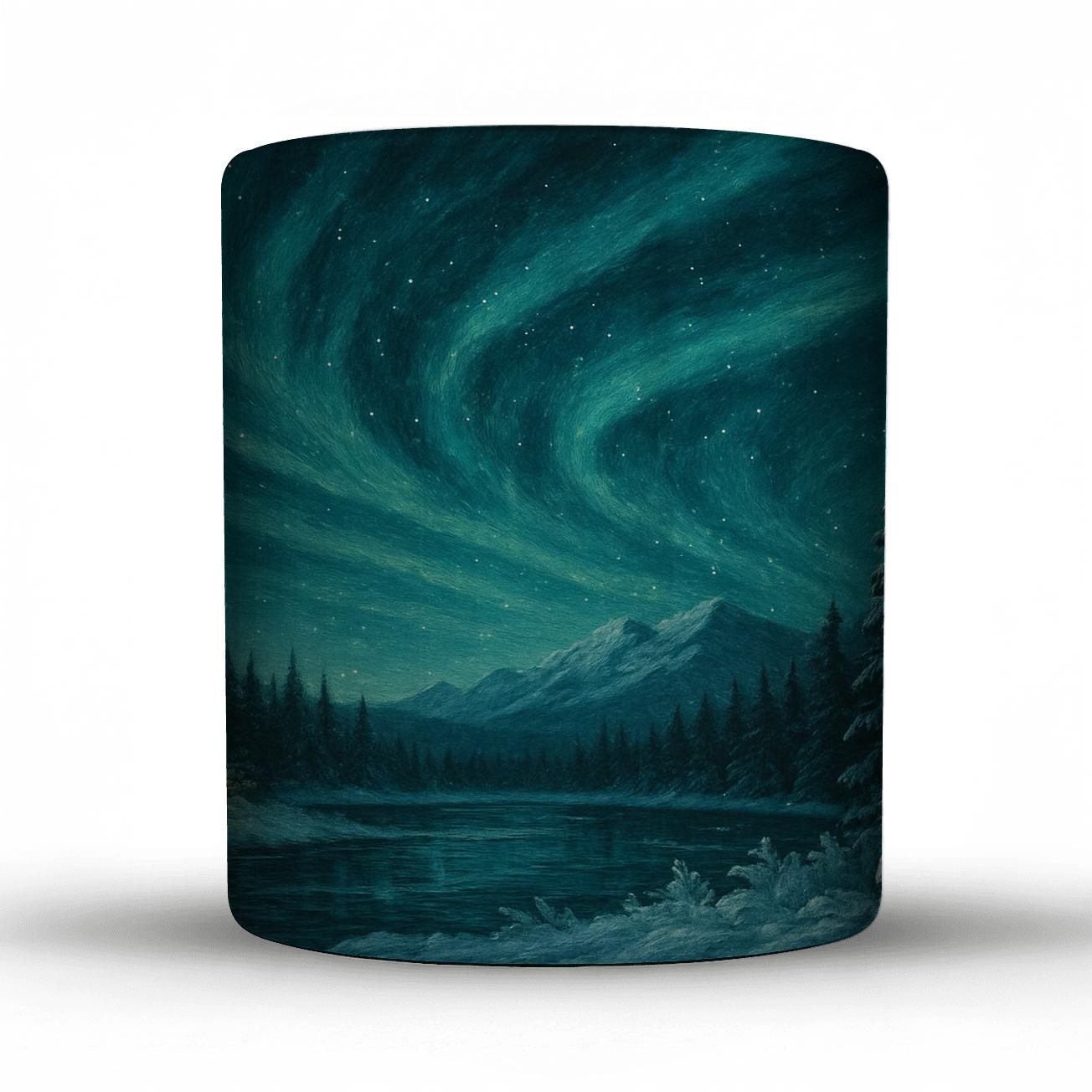 Midnight Aurora Winter Tapestry novelty coffee mugs