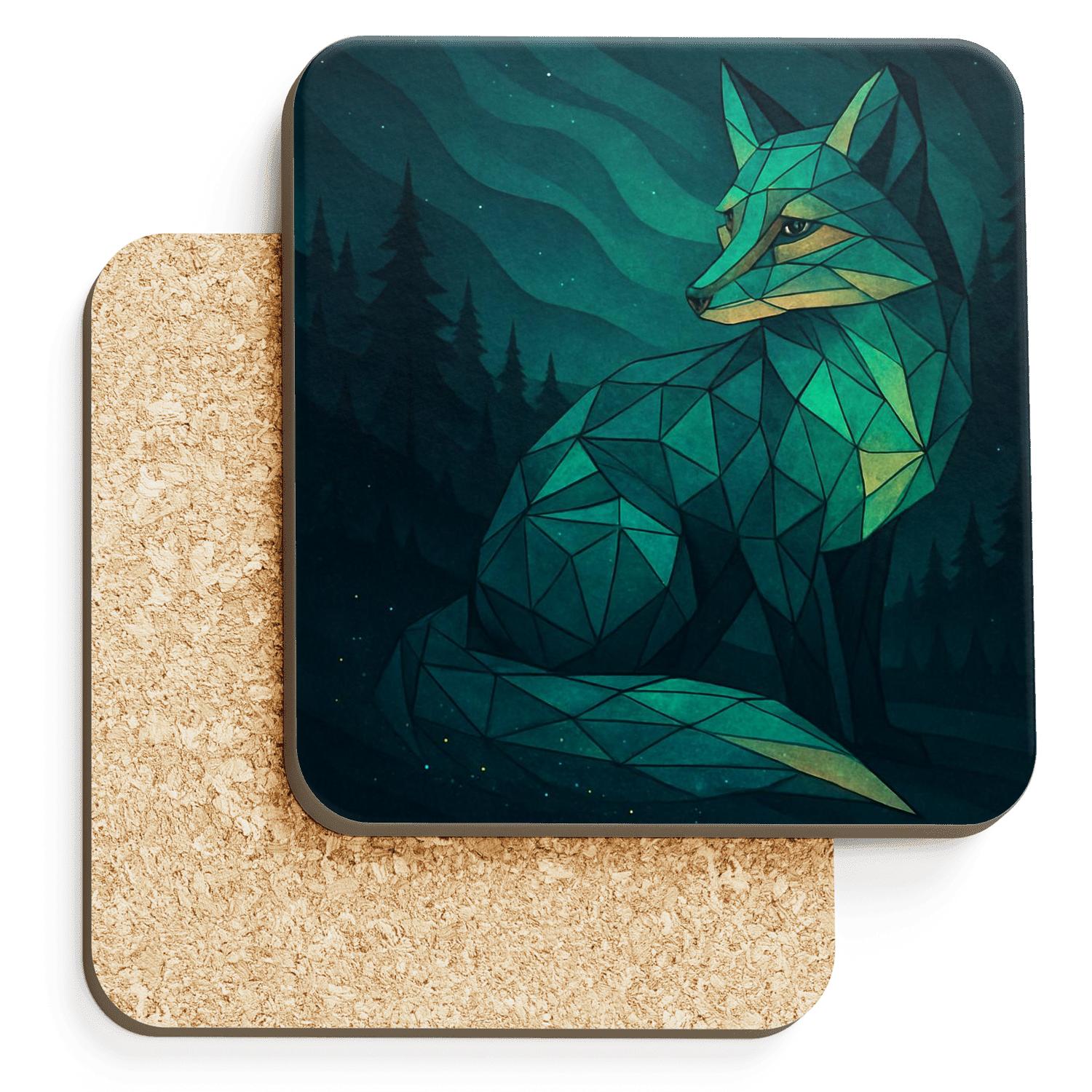 Aurora Fox Mosaic decorative beverage coasters