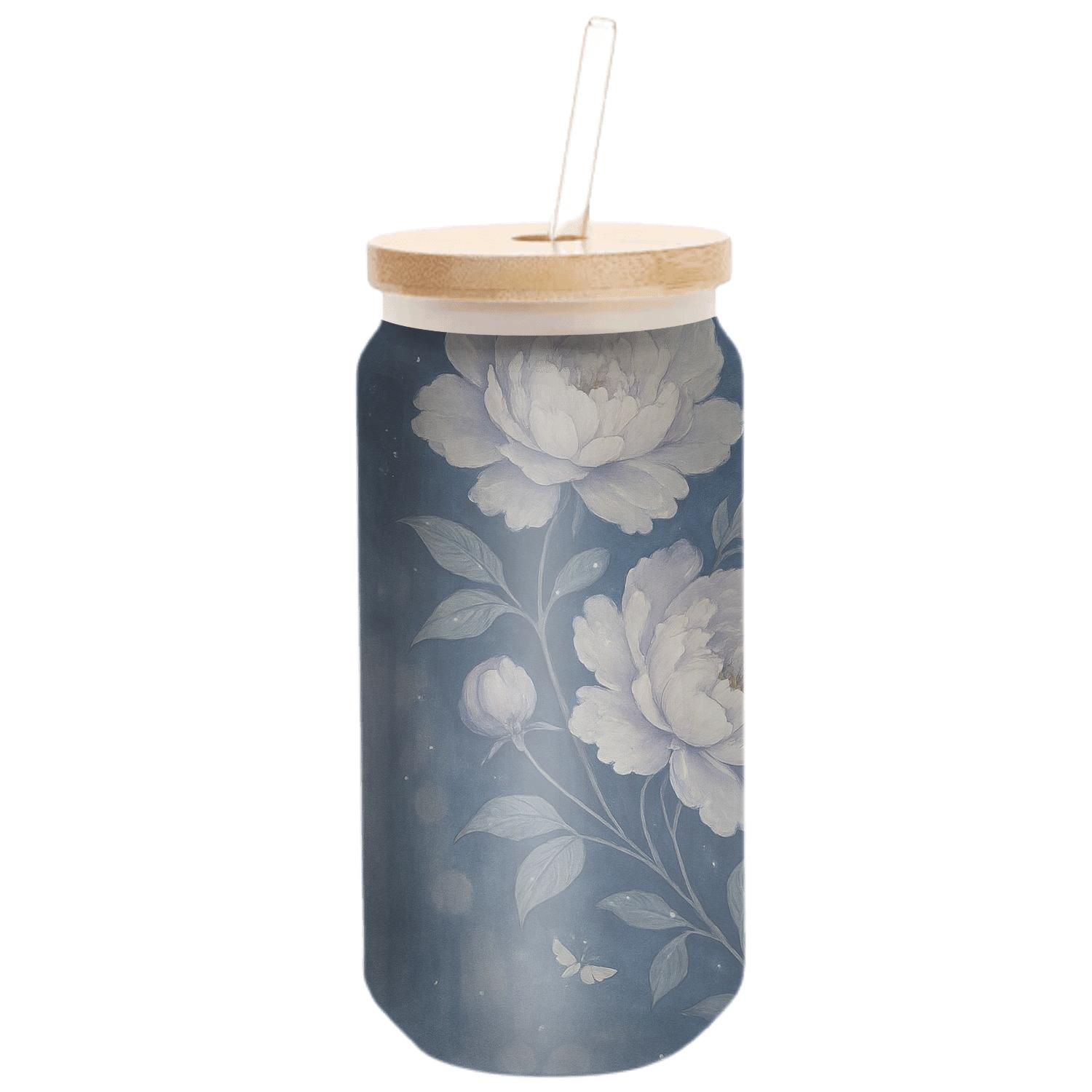 Moonlit Peony Cascade custom engraved glassware