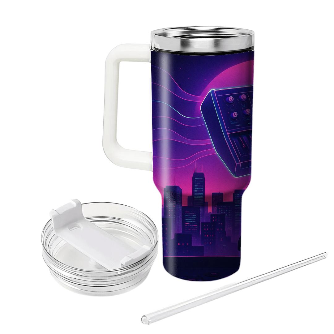Celestial Synthwave Skyline custom tumblers