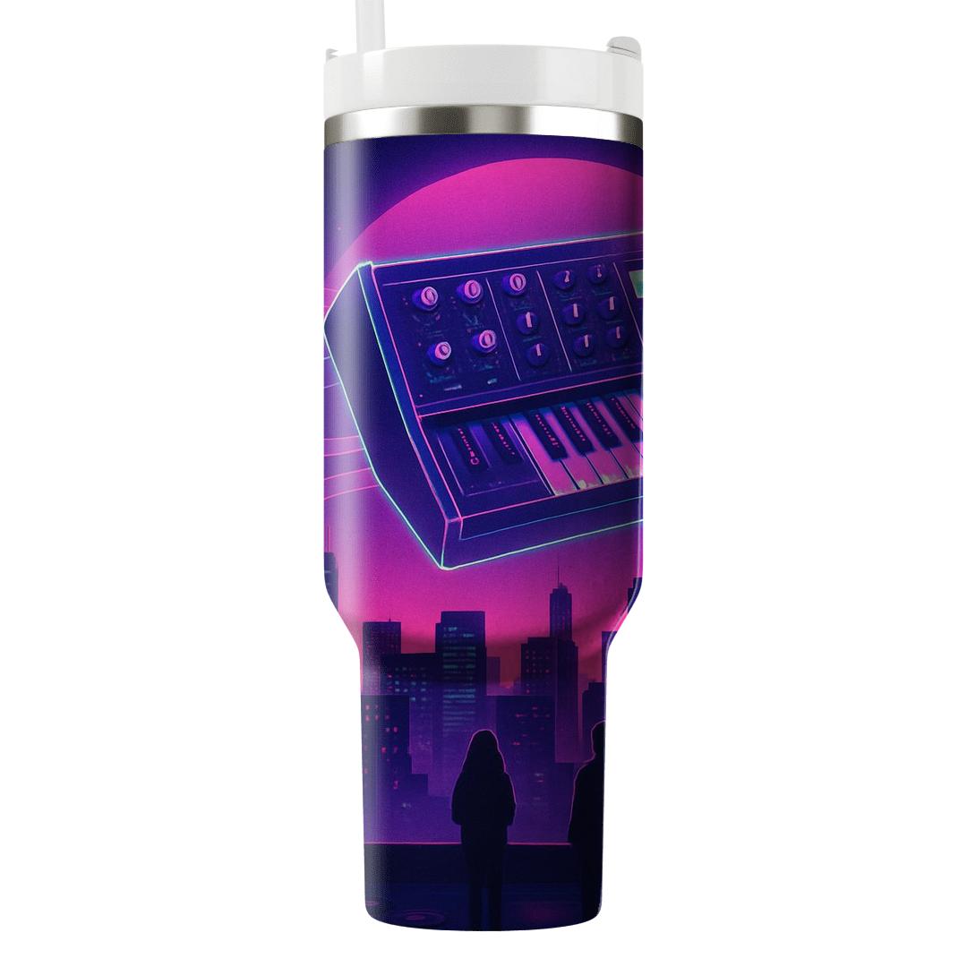 Celestial Synthwave Skyline custom tumblers