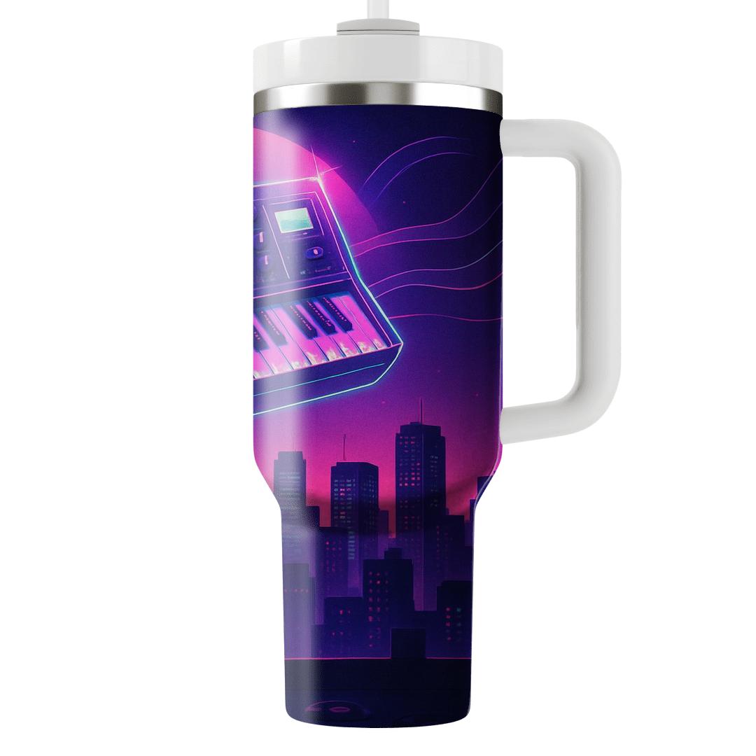 Celestial Synthwave Skyline custom tumblers