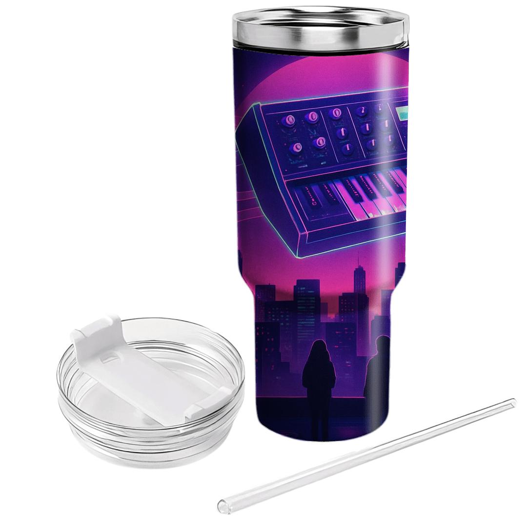 Celestial Synthwave Skyline custom tumblers
