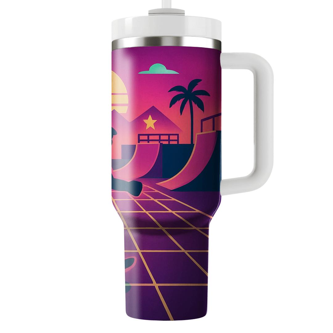 Neon Grid Skatepark personalized tumblers