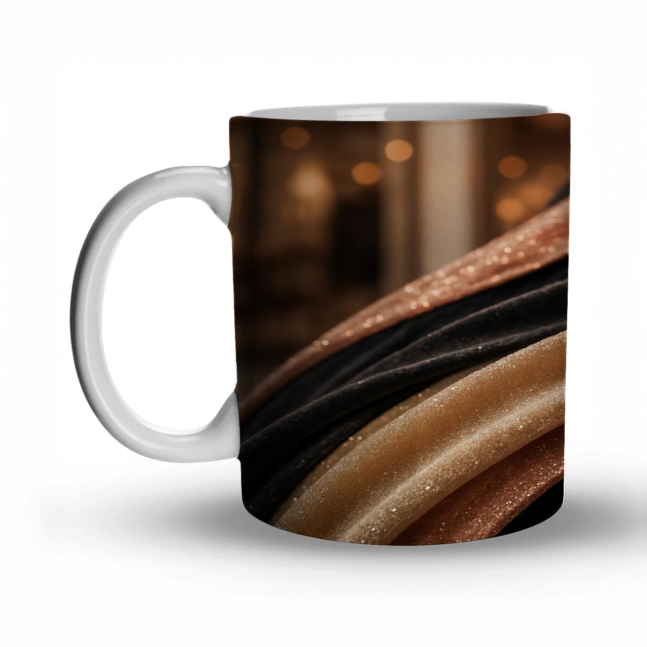 Glitter Cascade Tapestry ceramic coffee mugs