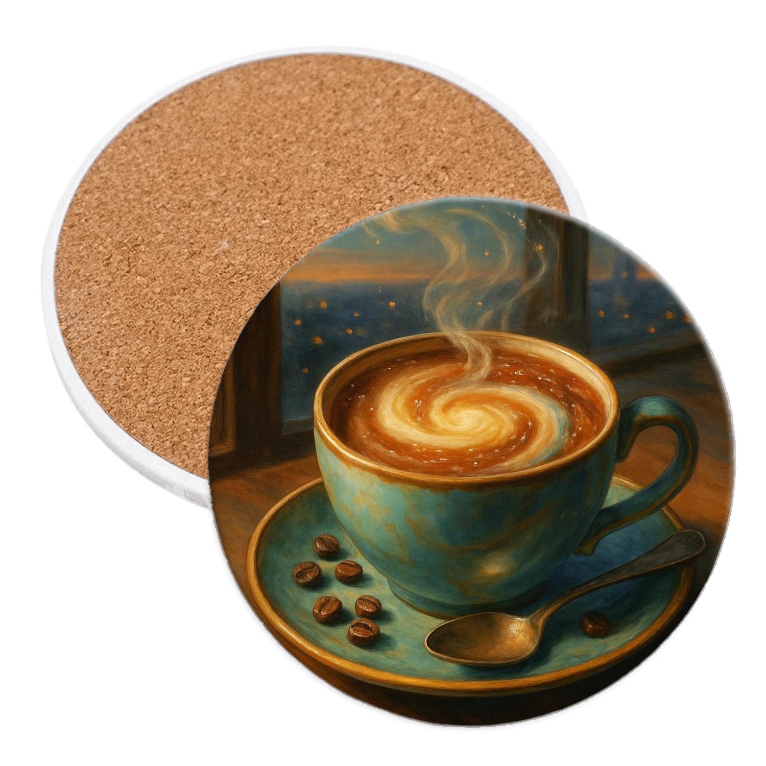 Nebula Latte Symphony custom engraved coasters