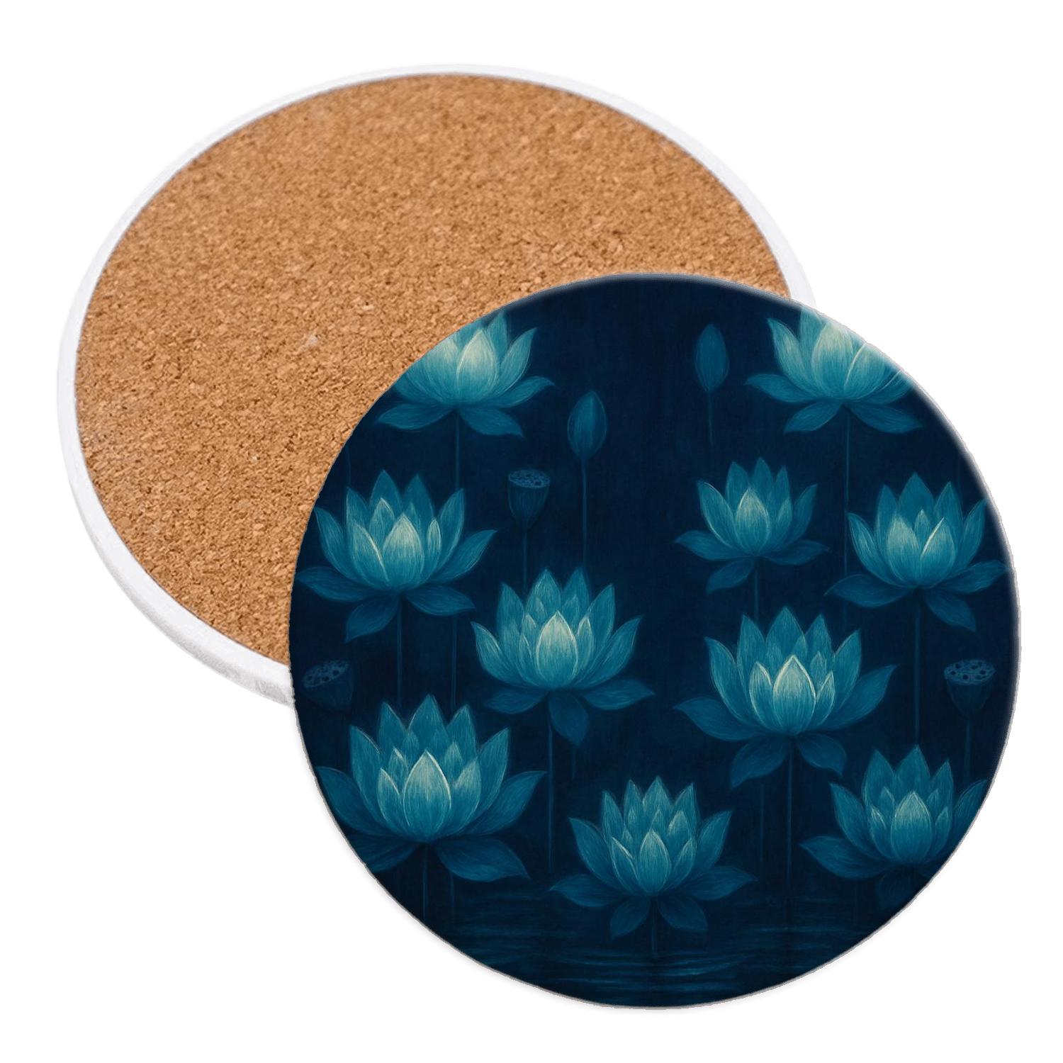 Midnight Lotus Mirage personalized drink coasters