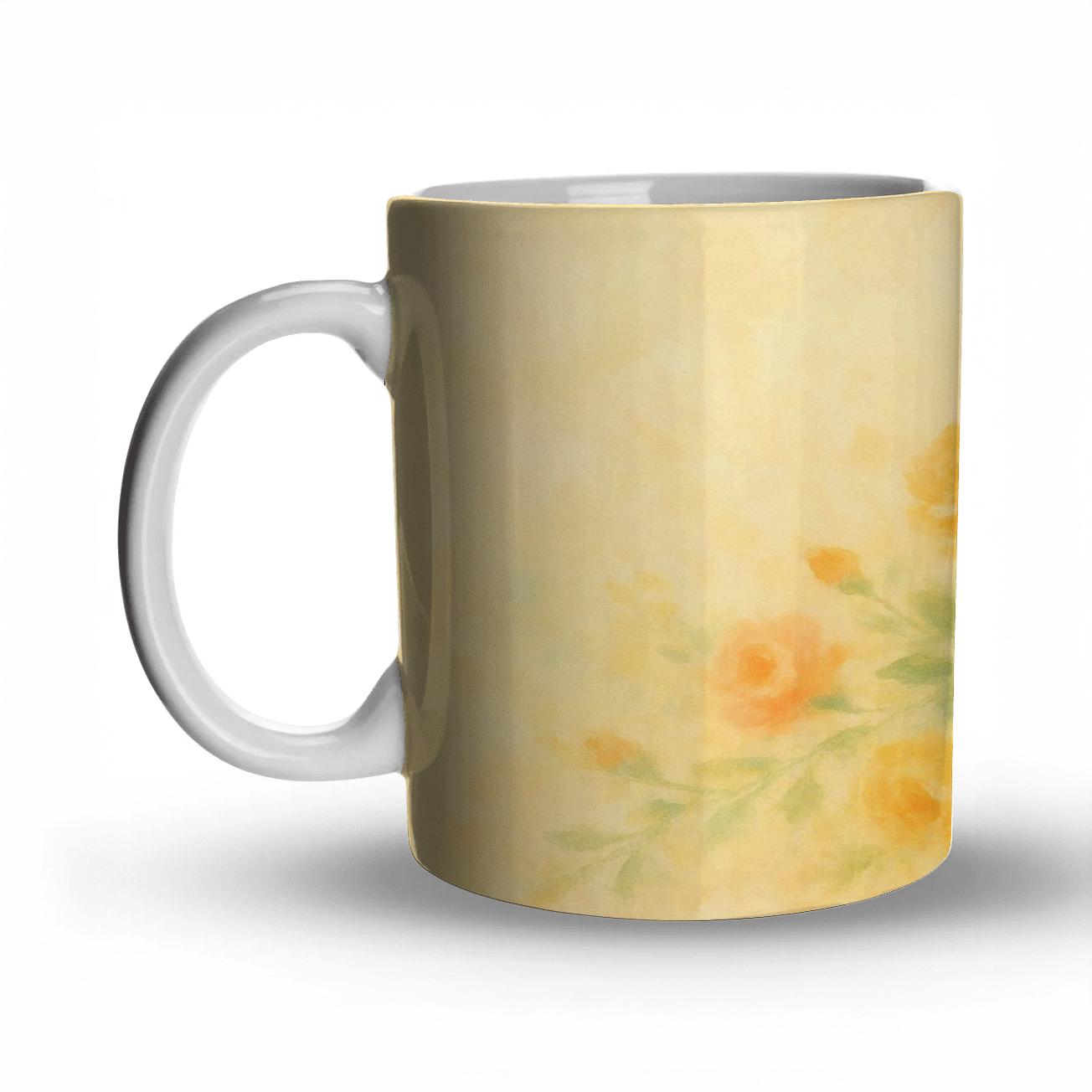 Sunrise Rose Cascade travel mugs with handles