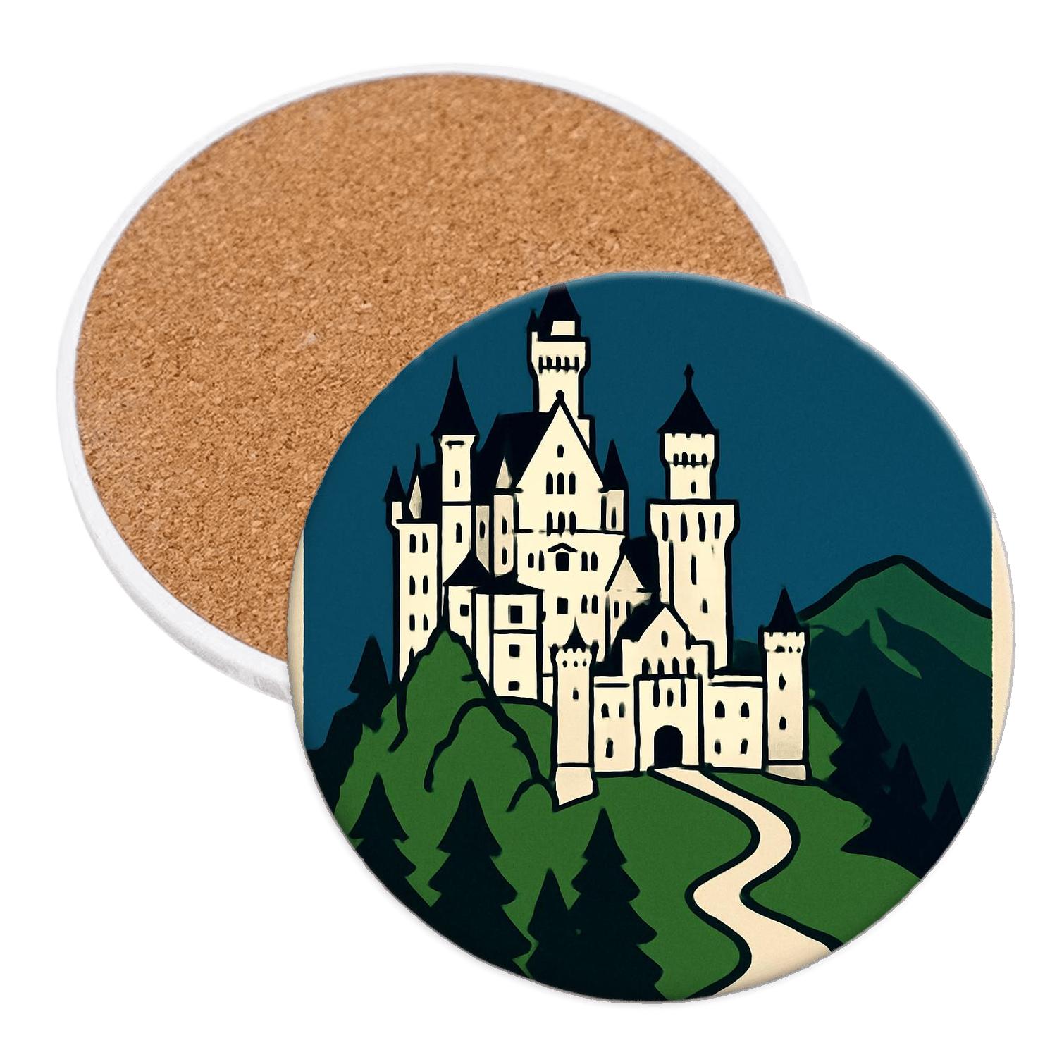 Neuschwanstein Castle coasters for home decor