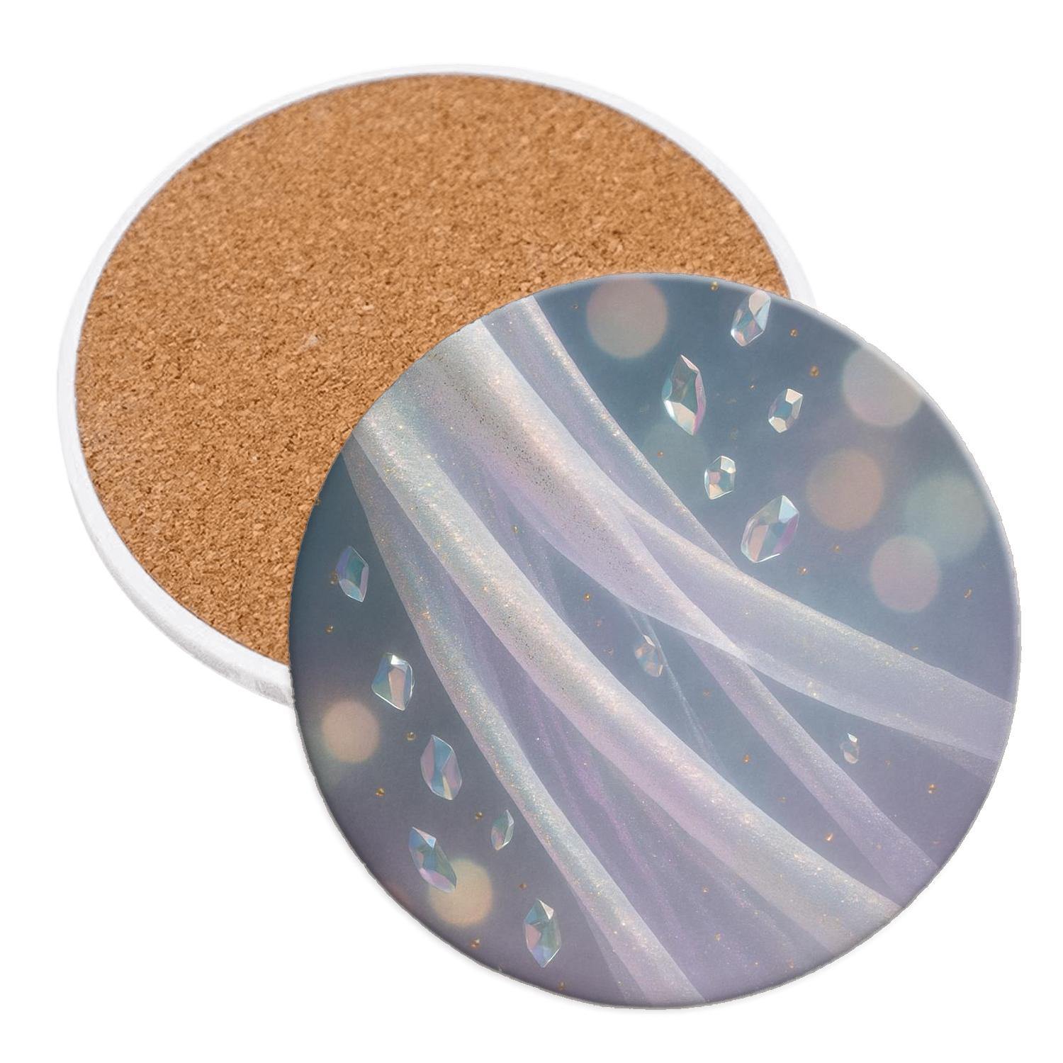 Opaline Disco Veil personalized drink coasters