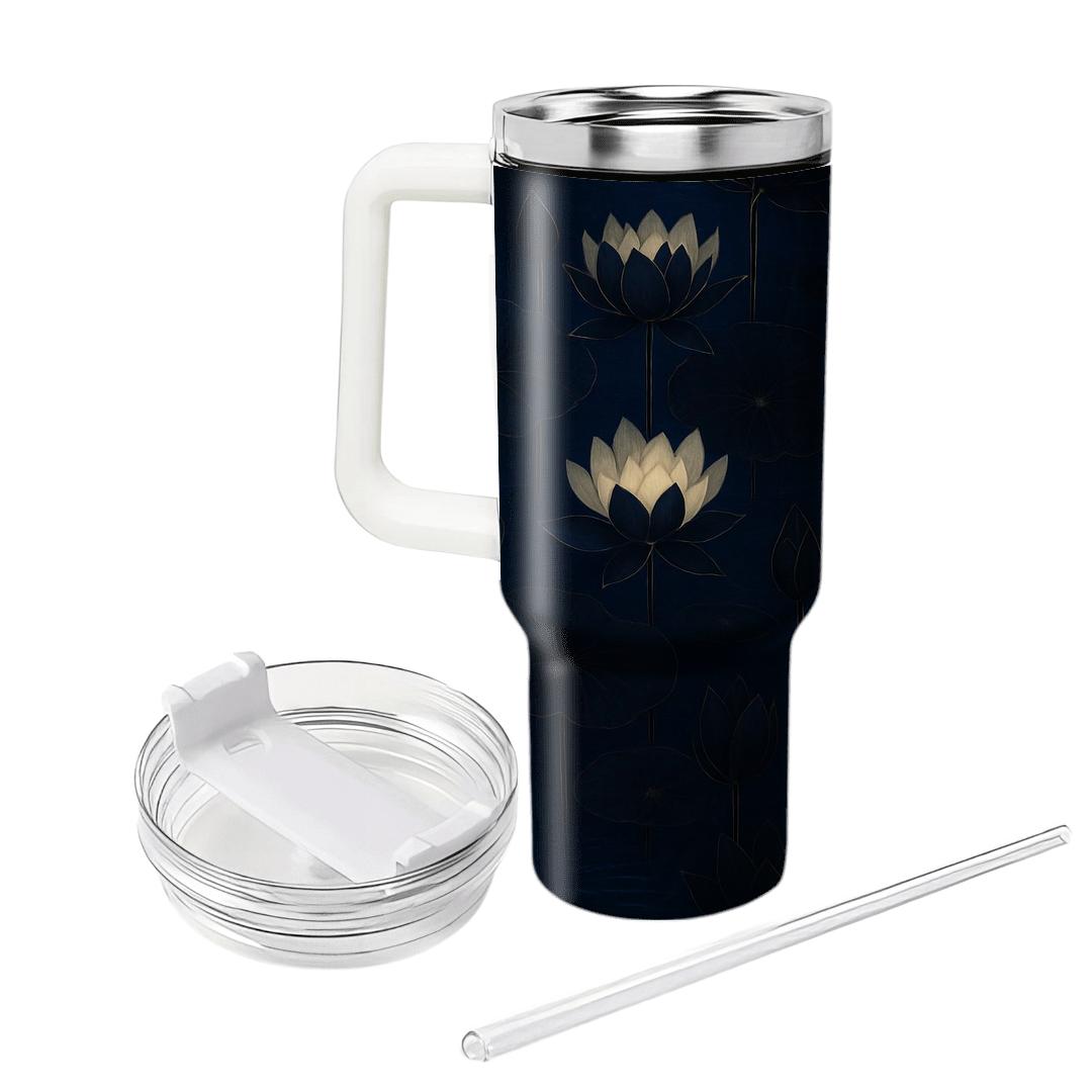 Midnight Lotus Cascade tumblers with lids