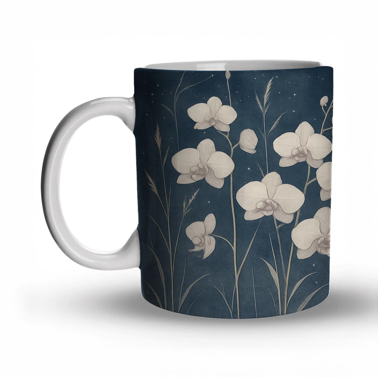 Starlit Orchid Meadow insulated thermal mugs