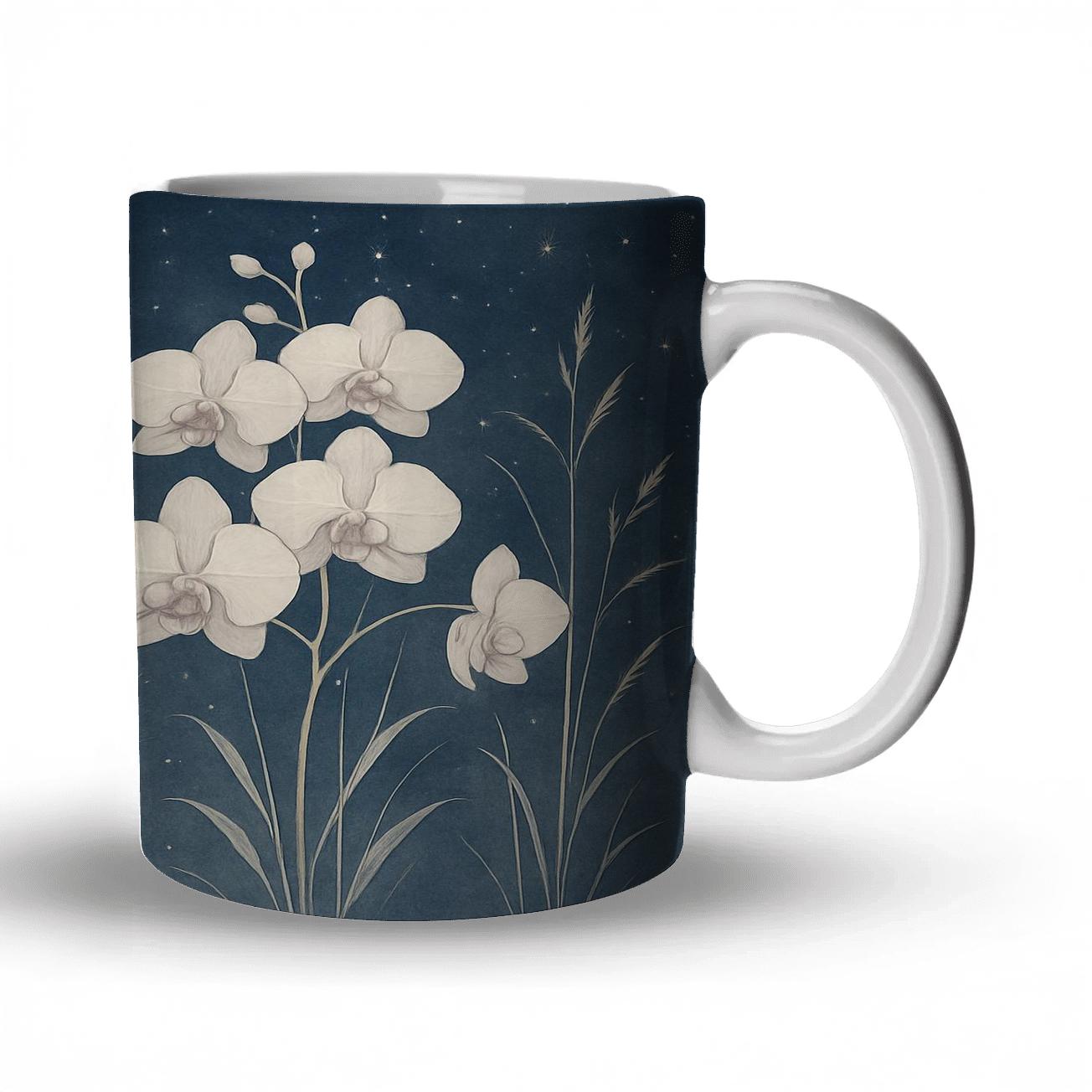 Starlit Orchid Meadow insulated thermal mugs