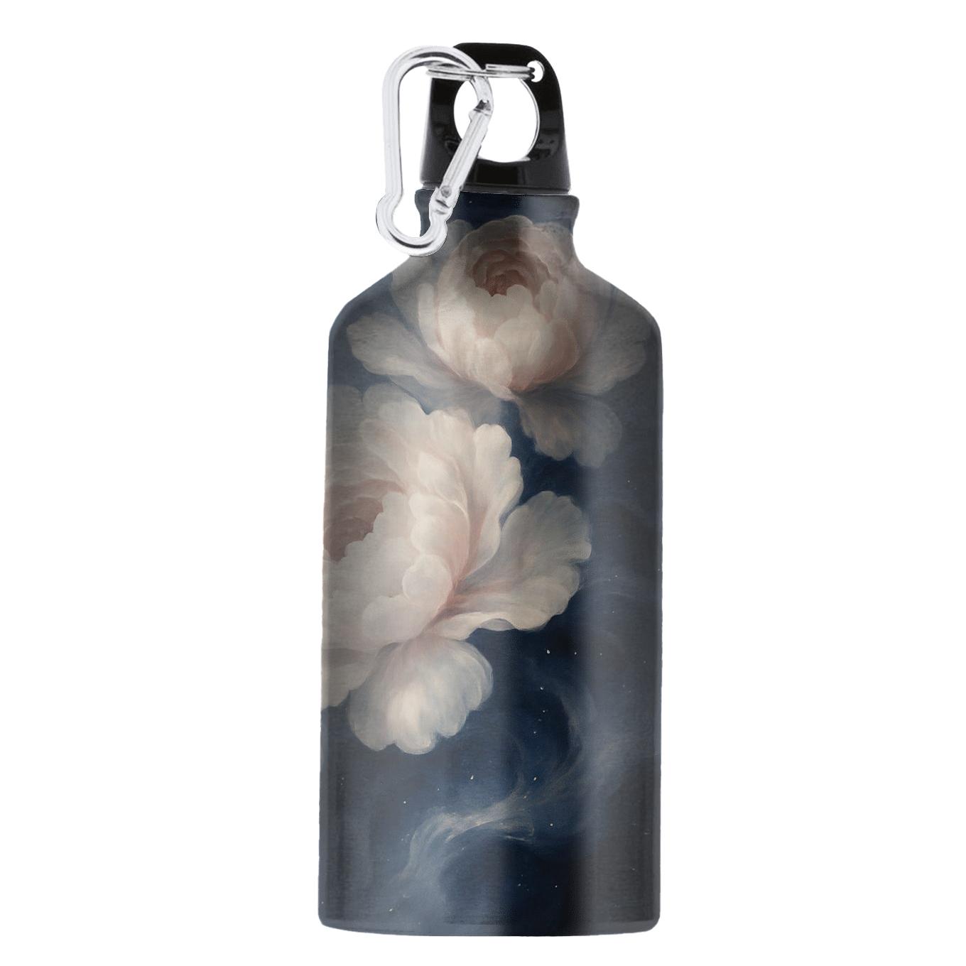 Midnight Nebula Peonies personalized sports bottles