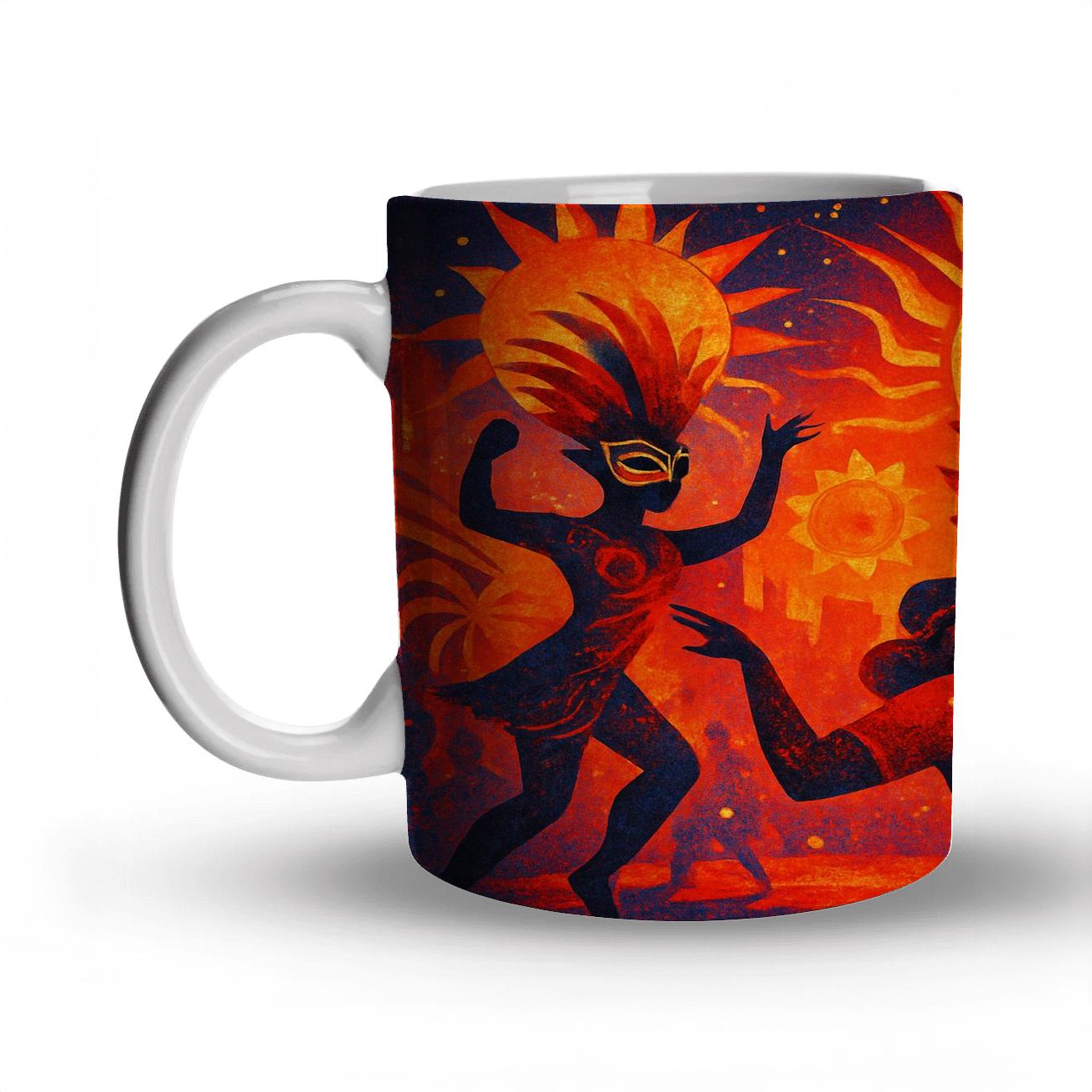 Solar Masquerade Carnival travel mugs with handles
