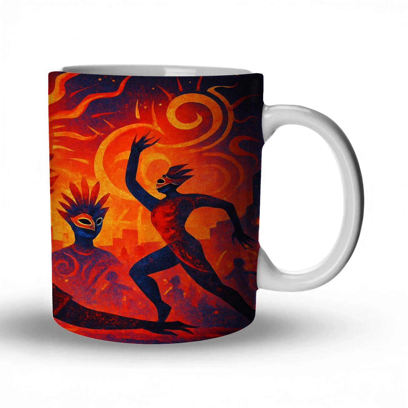 Solar Masquerade Carnival travel mugs with handles