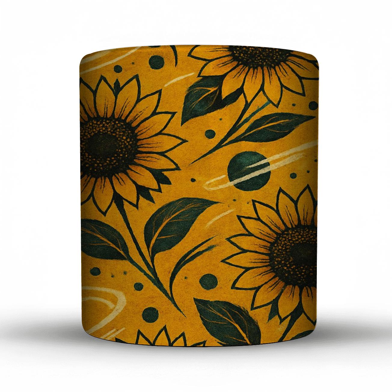 Golden Sunflower Galaxy personalized mugs