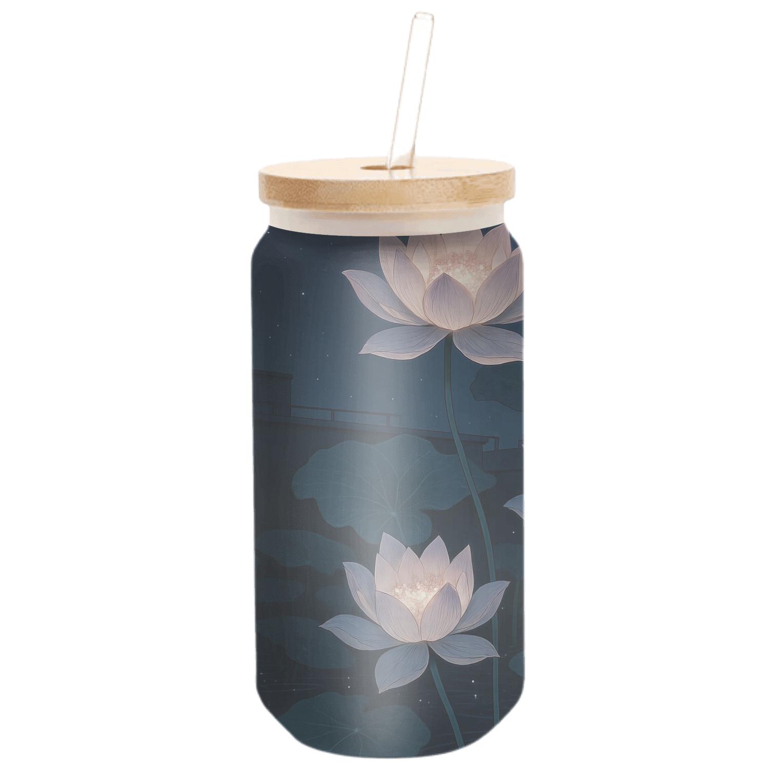 Midnight Lotus Cascade artisan blown glass drinkware