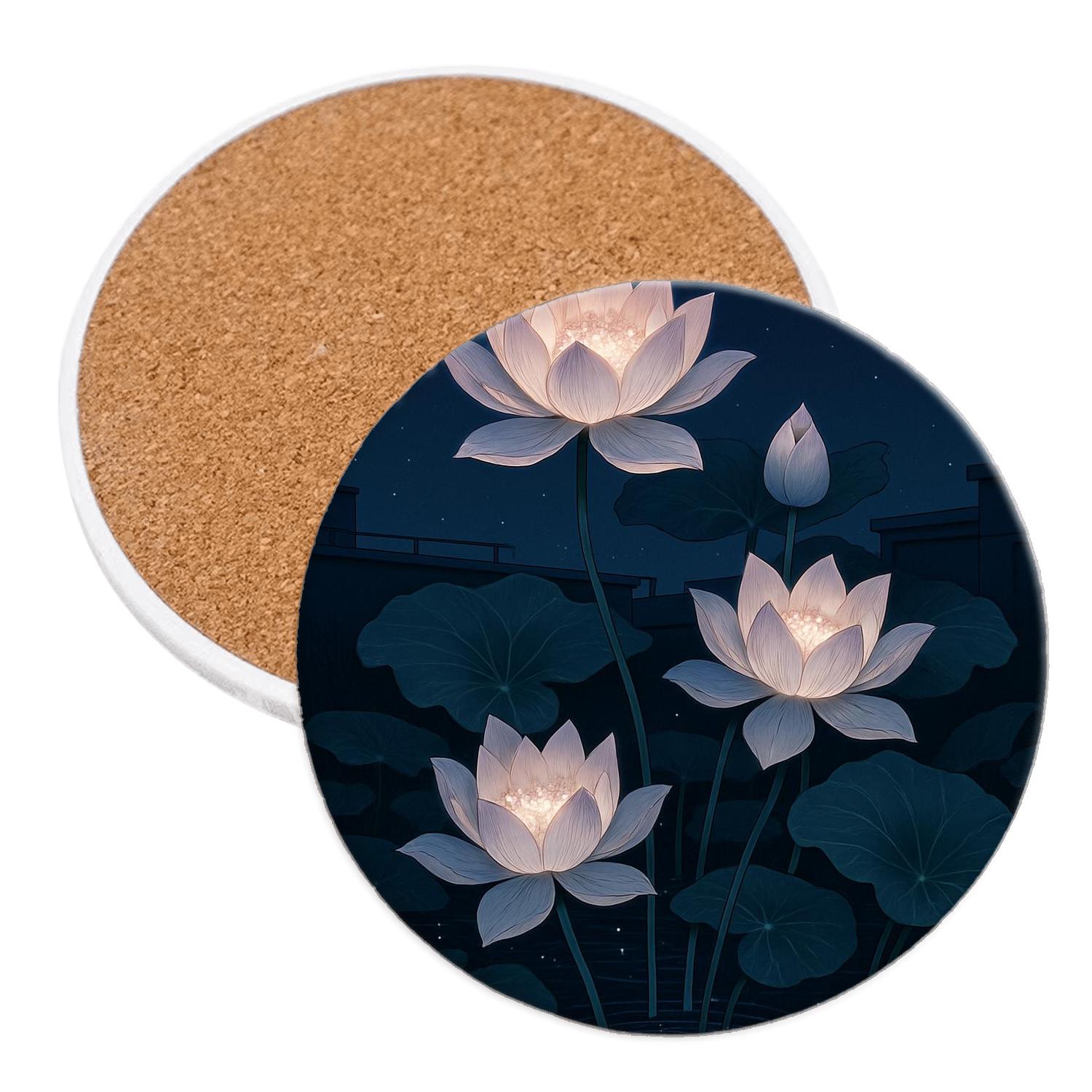 Midnight Lotus Cascade stone coaster collections