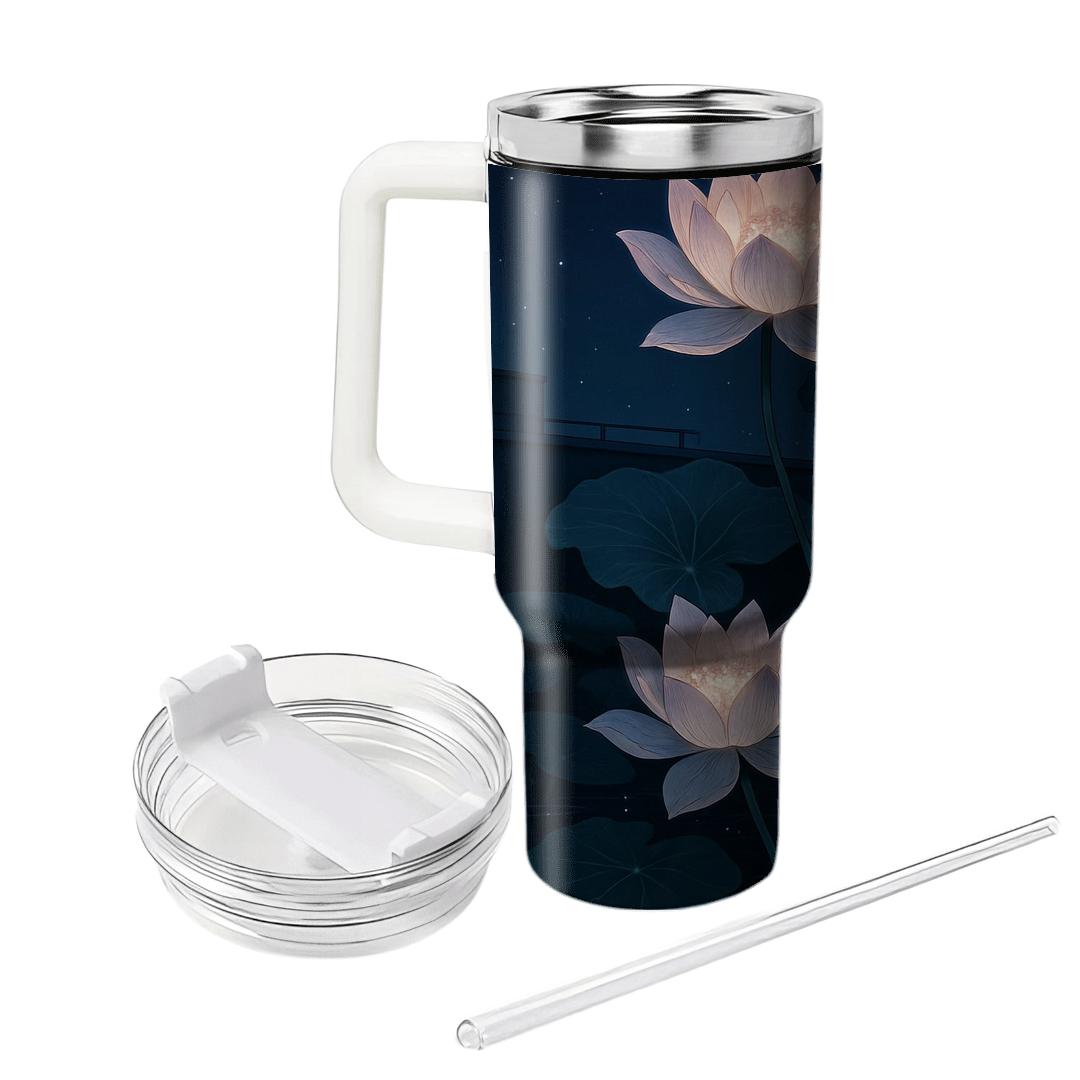 Midnight Lotus Cascade personalized tumblers