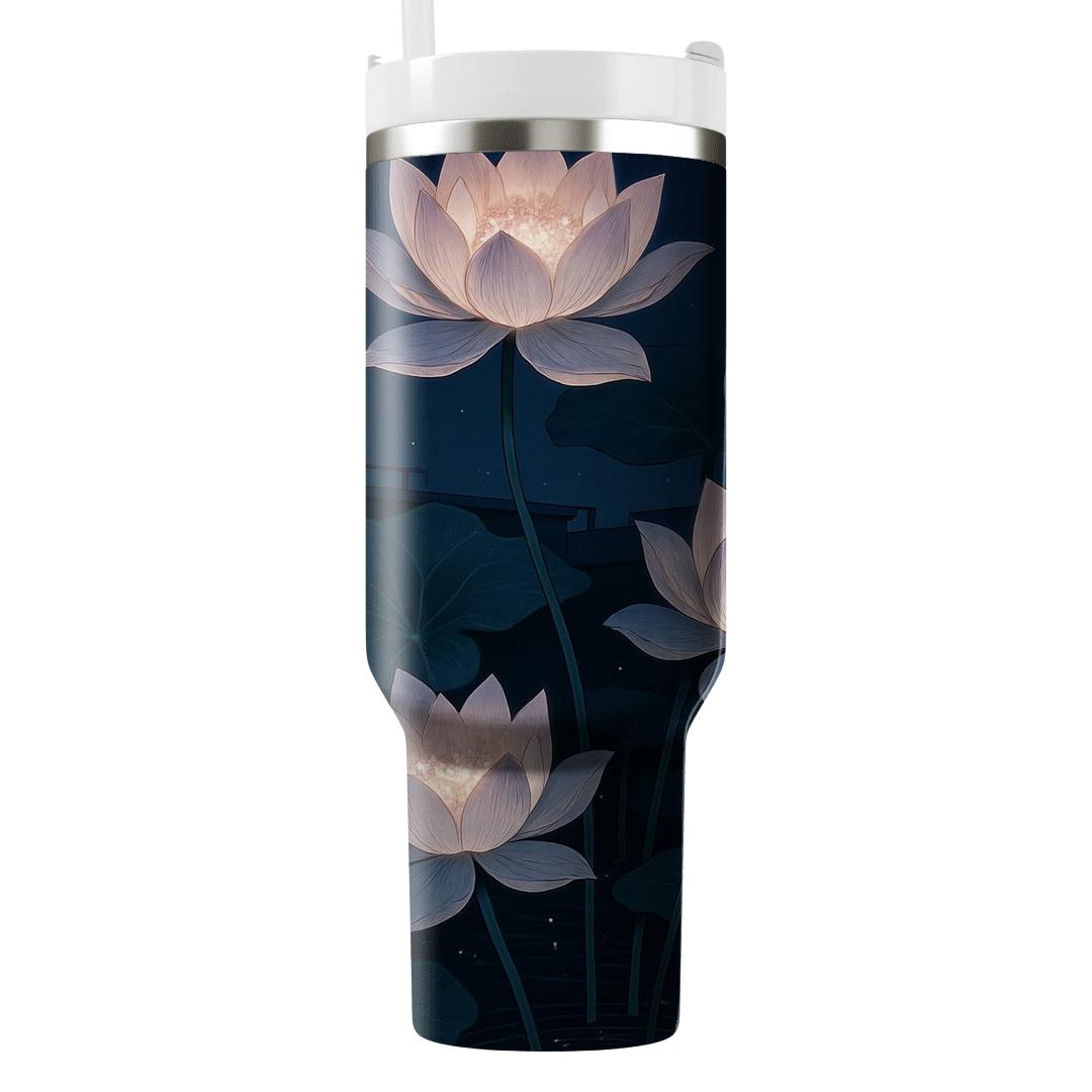 Midnight Lotus Cascade personalized tumblers