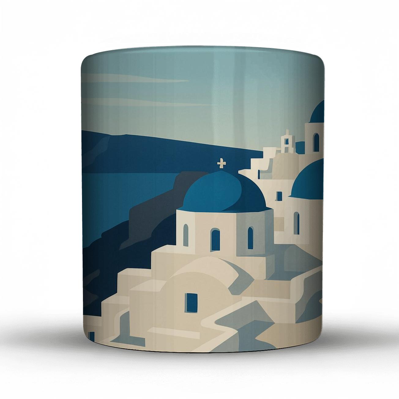 Caldera Viewpoint Oia Santorini ceramic coffee mugs