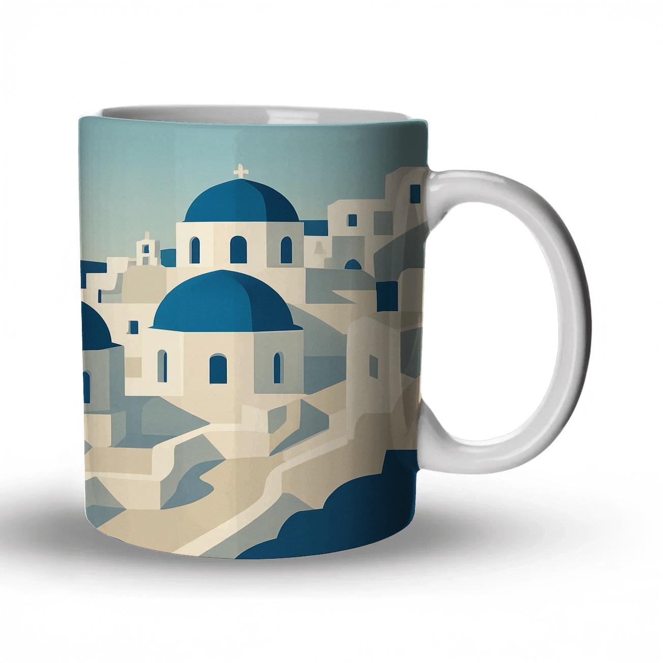 Caldera Viewpoint Oia Santorini ceramic coffee mugs