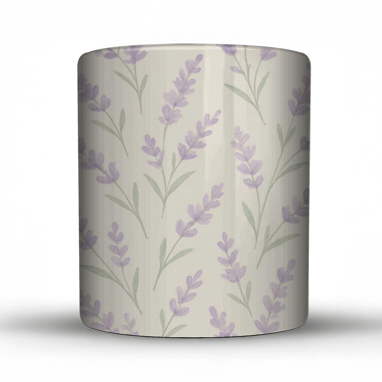 Serene Lavender Mist Floral ceramic coffee mugs