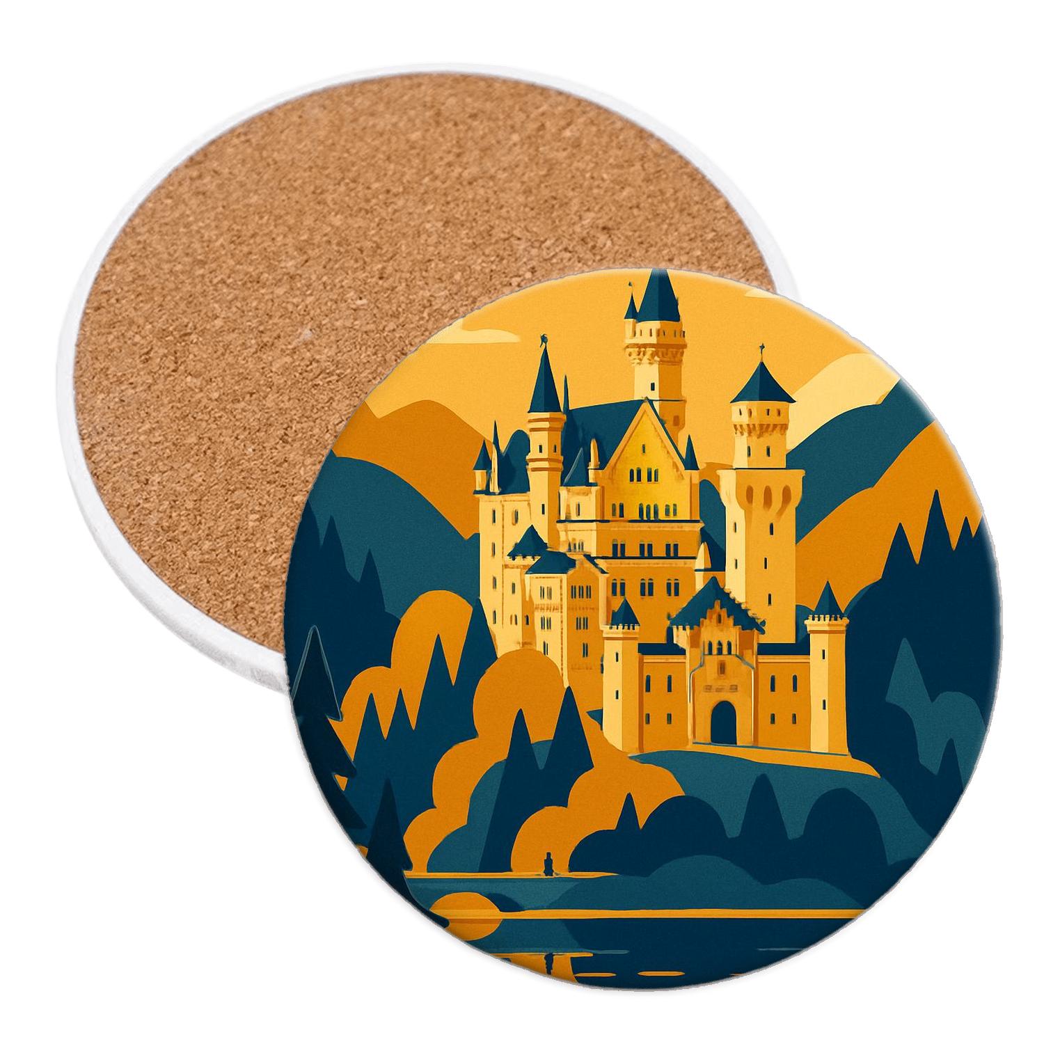 Neuschwanstein Castle Schwangau decorative beverage coasters