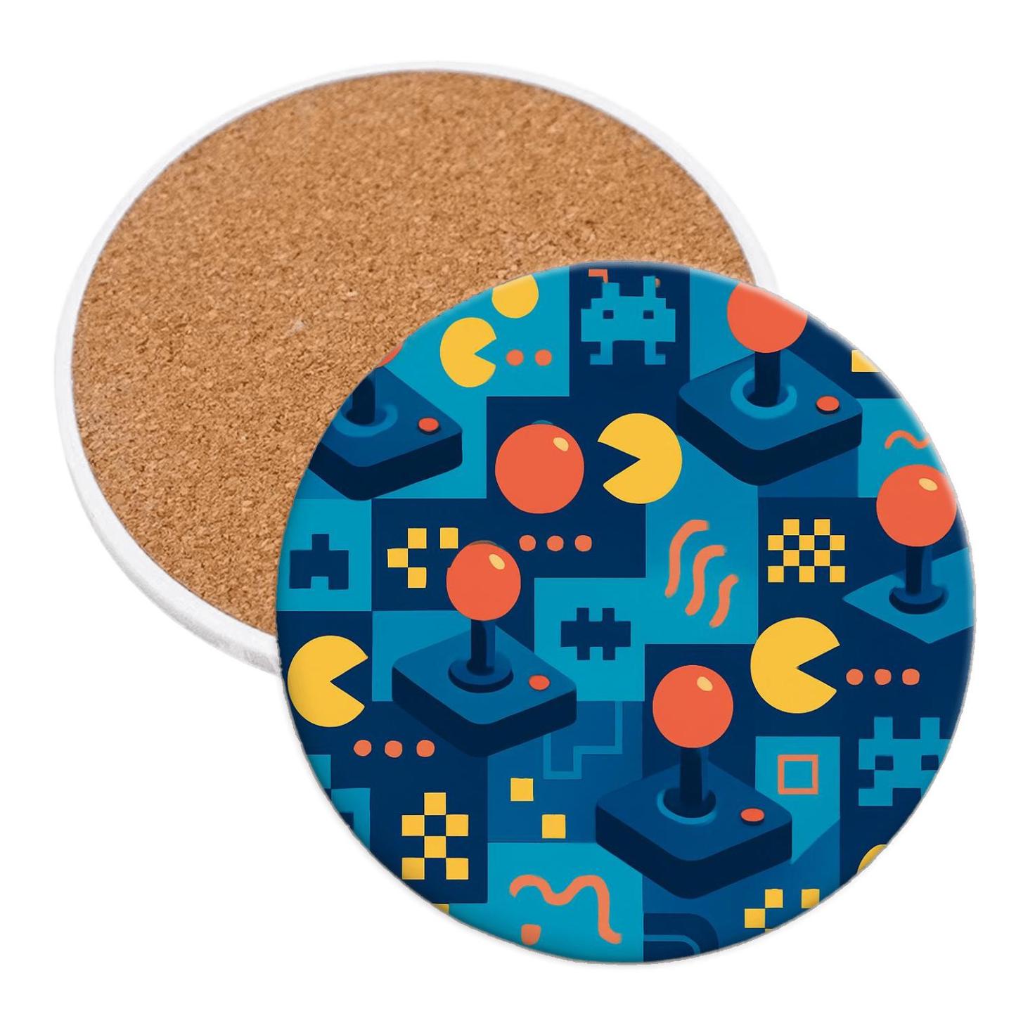 Digital Arcade Mosaic decorative beverage coasters