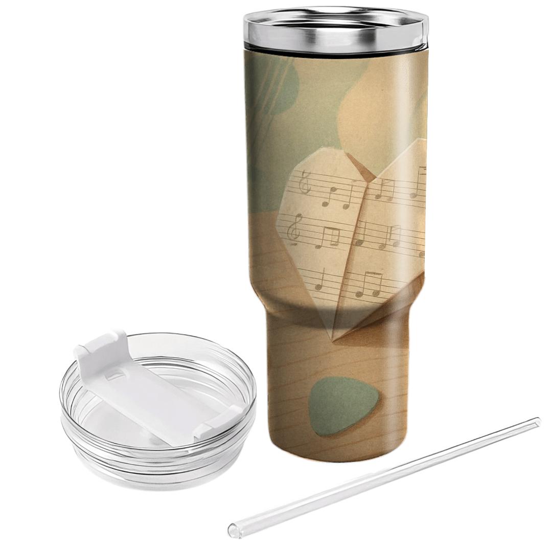 Acoustic Origami Heart tumblers with lids