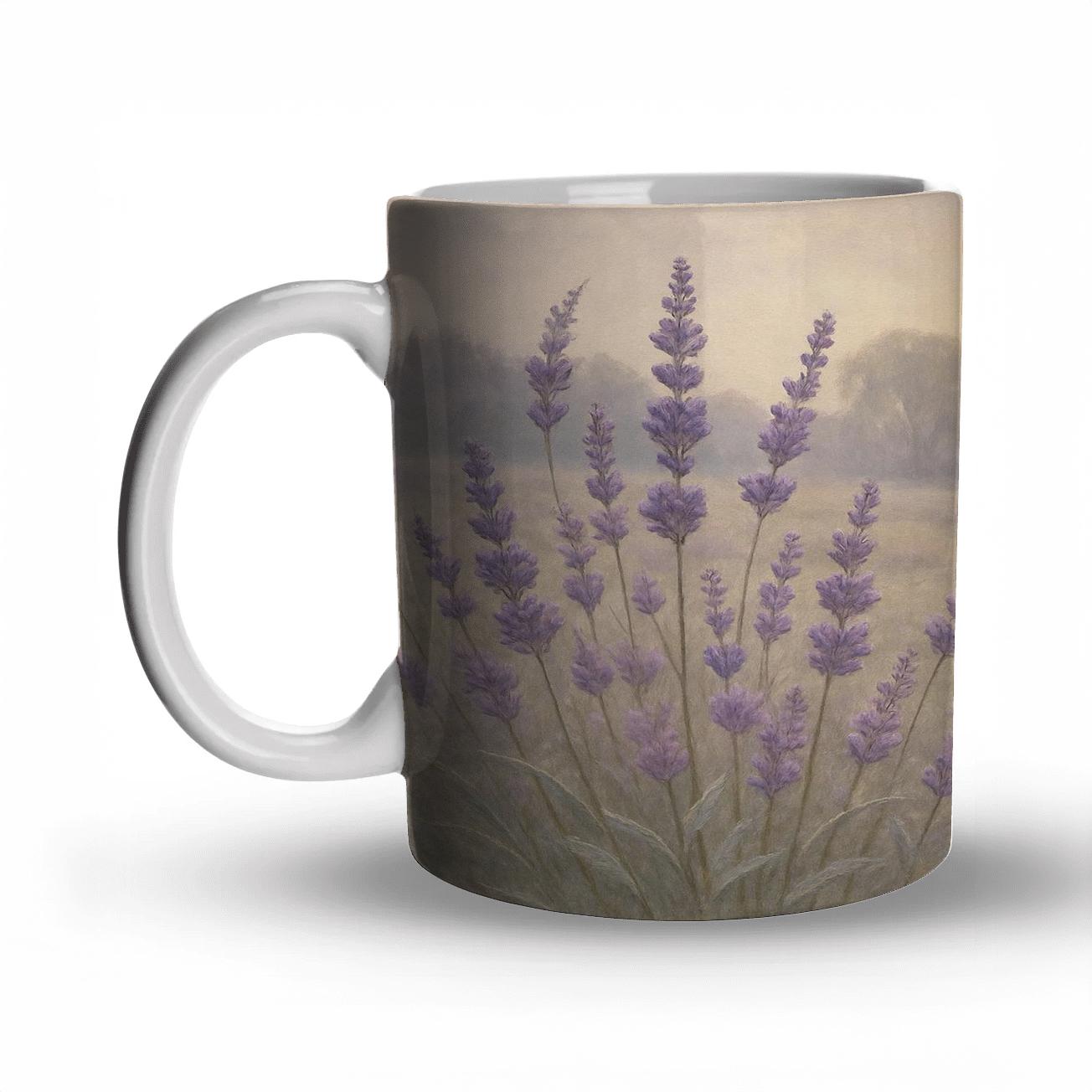 Lavender Mist Meadow premium drinkware mugs