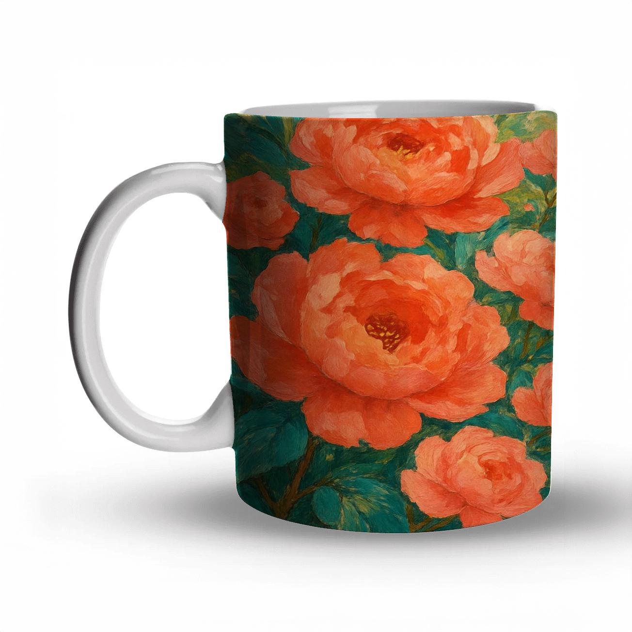 Trail With Peonies Blossom decorative mug sets