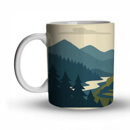 Alpine Neuschwanstein Castle View ceramic coffee mugs
