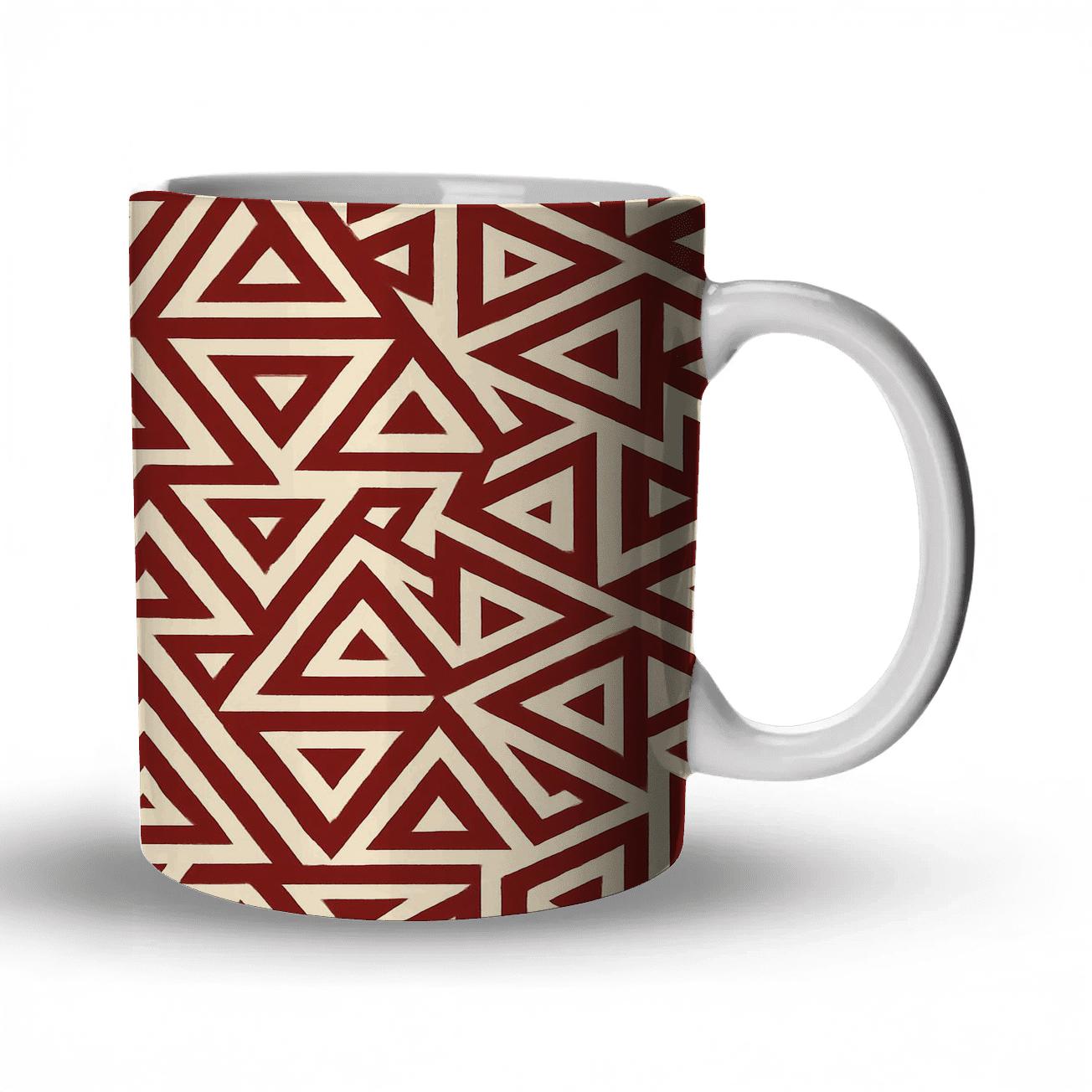 Crimson Triangle Maze insulated thermal mugs