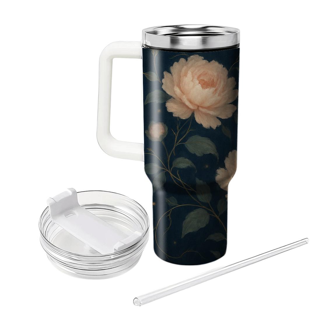 Midnight Peony Mirage personalized tumblers