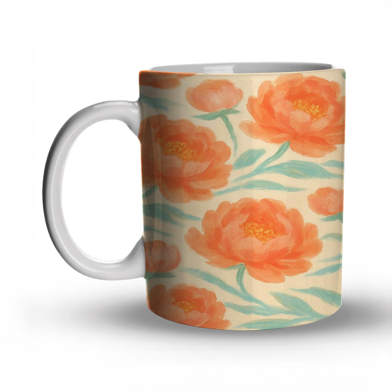 Peony Wave At Sunrise decorative mug sets