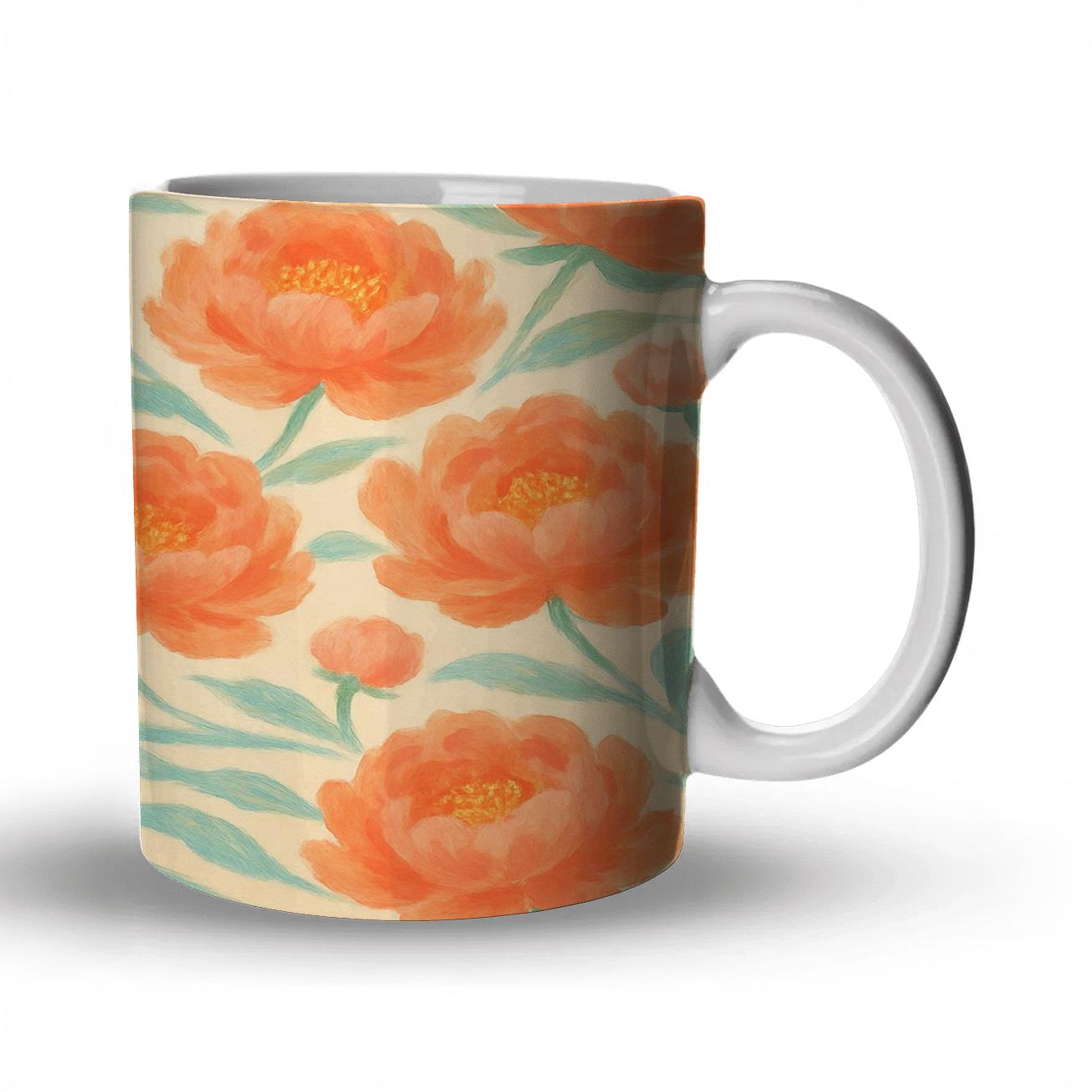 Peony Wave At Sunrise decorative mug sets