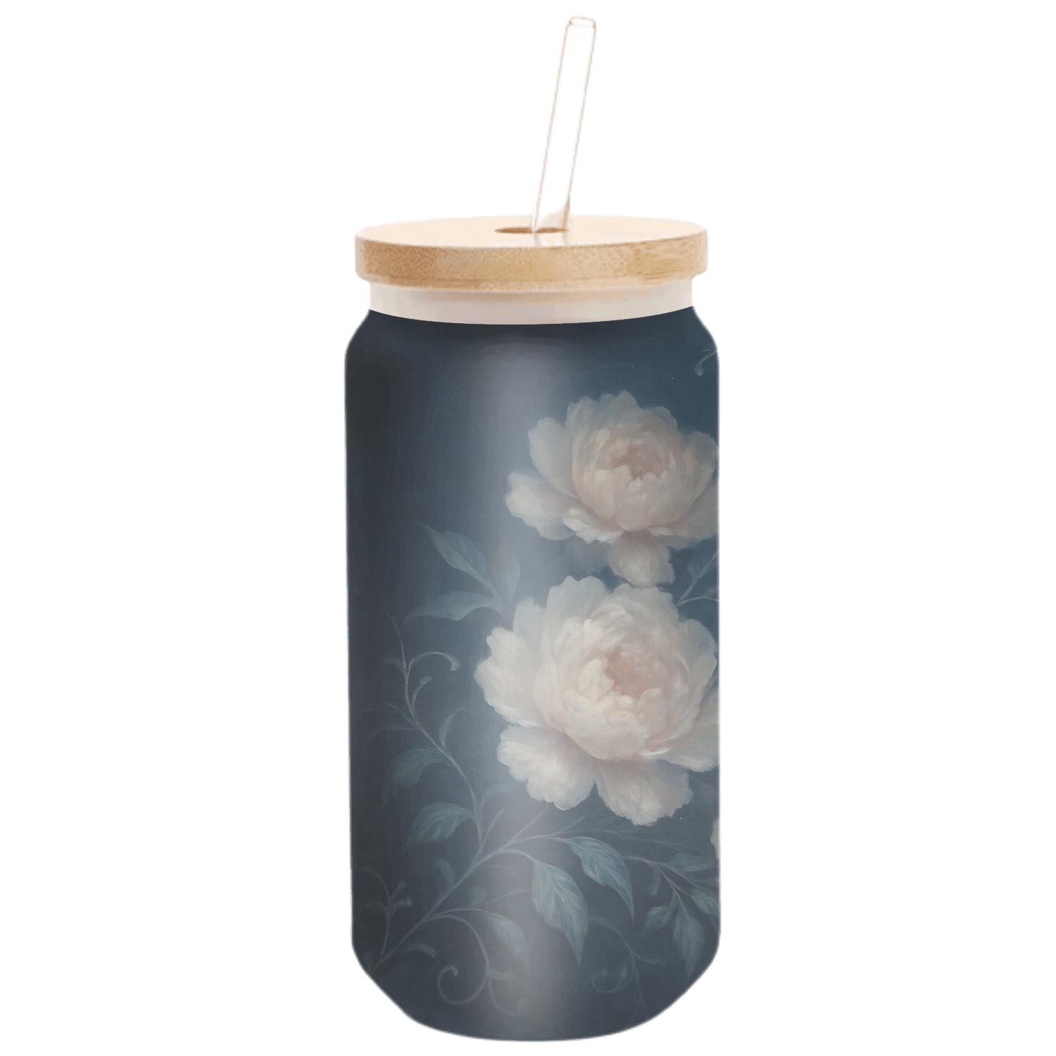 Moonlit Peony Cascade handcrafted glassware drinkware
