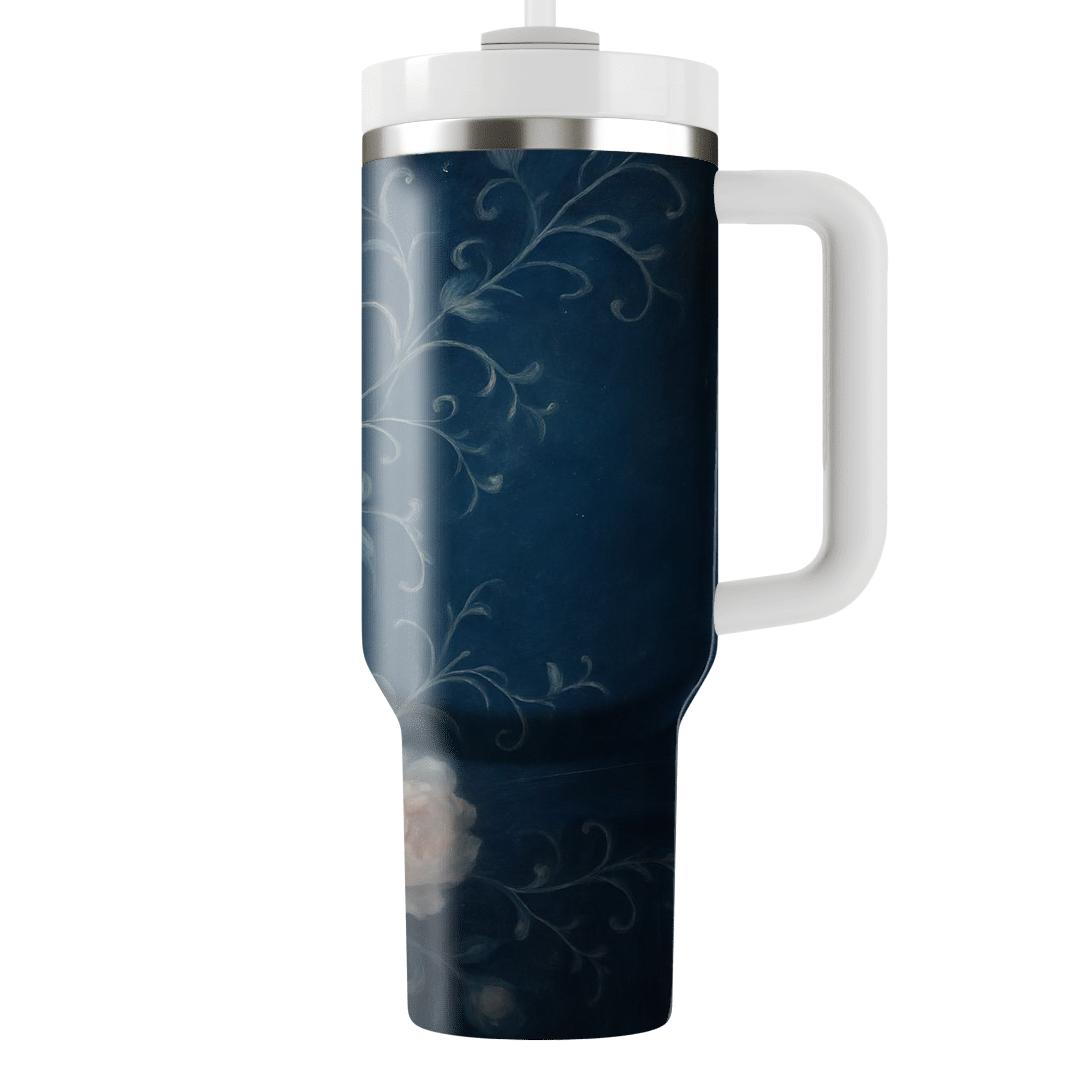 Moonlit Peony Cascade travel tumblers