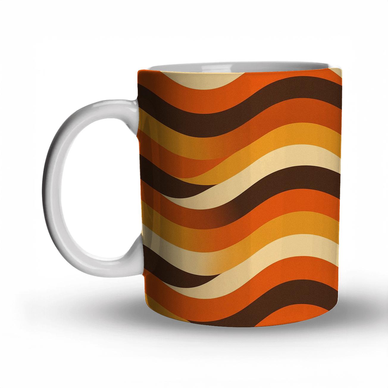 Harmony Waves Retro Pattern novelty coffee mugs