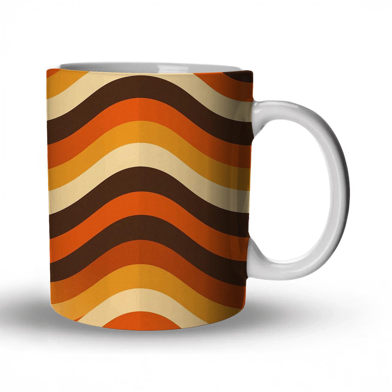 Harmony Waves Retro Pattern novelty coffee mugs