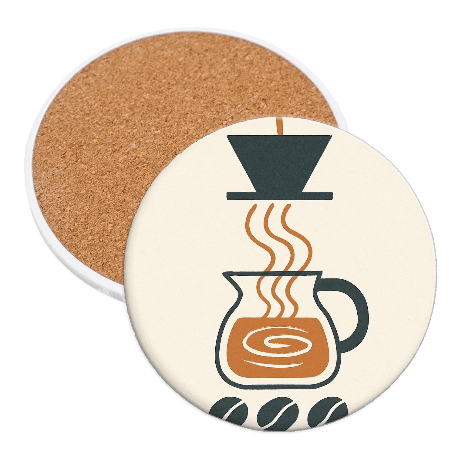 Morning Pour Geometry decorative beverage coasters