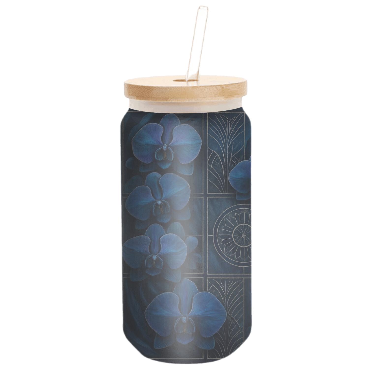 Midnight Orchid Mosaic custom engraved glassware