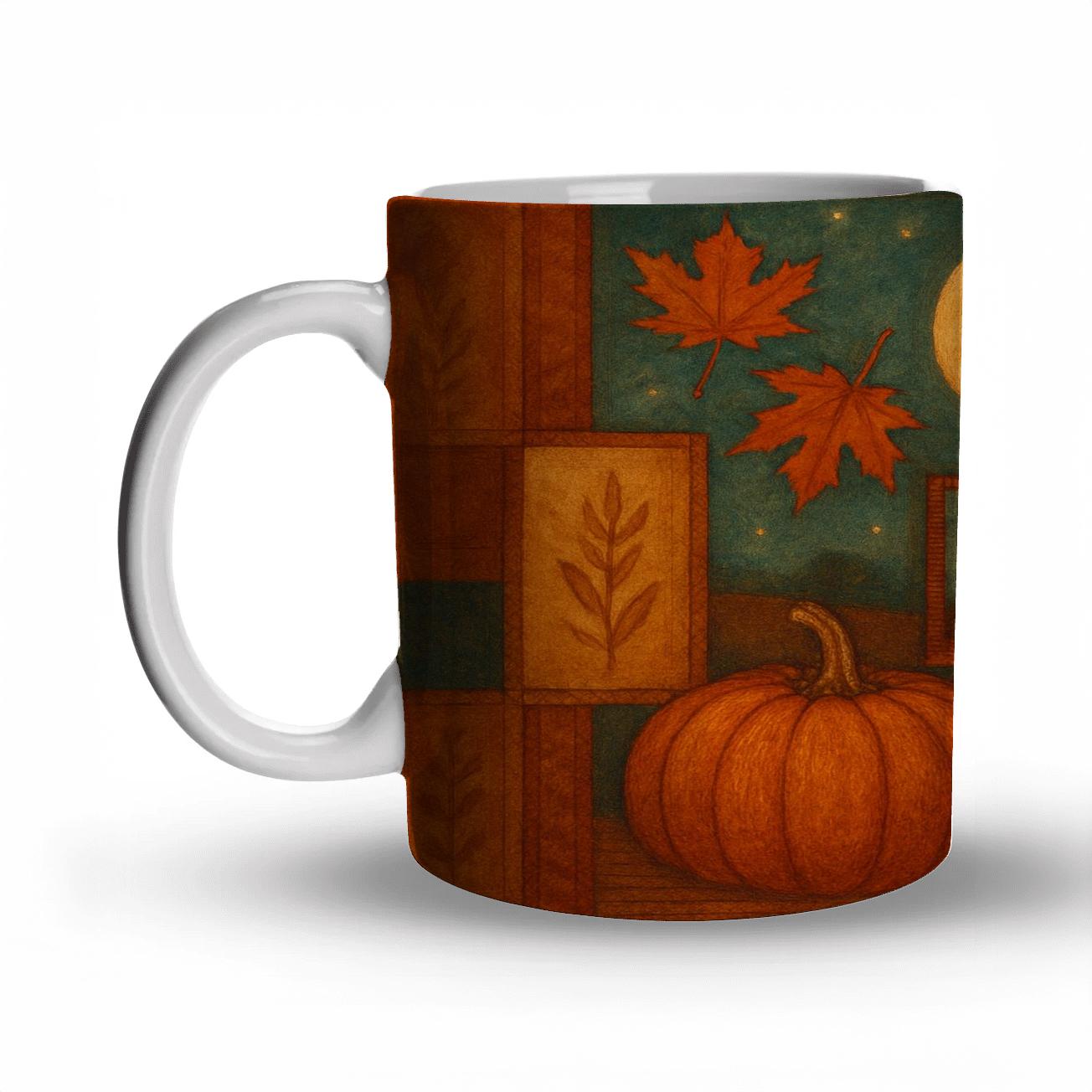 Harvest Moon Autumn Tapestry custom printed mugs