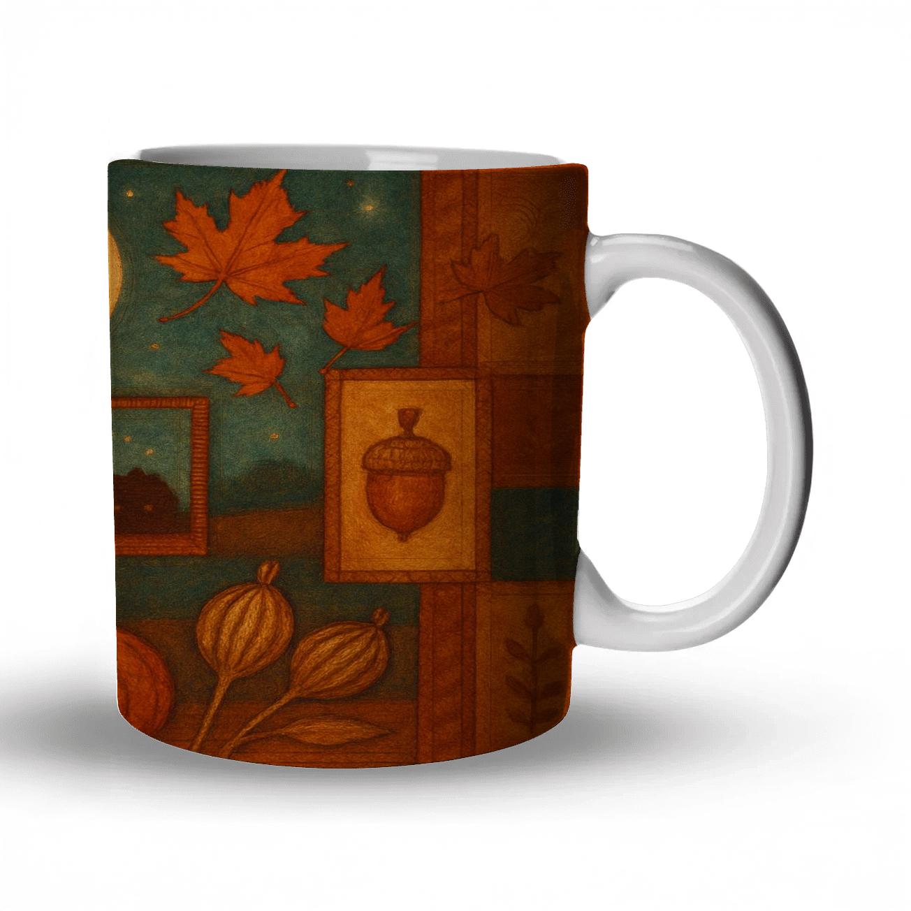 Harvest Moon Autumn Tapestry custom printed mugs