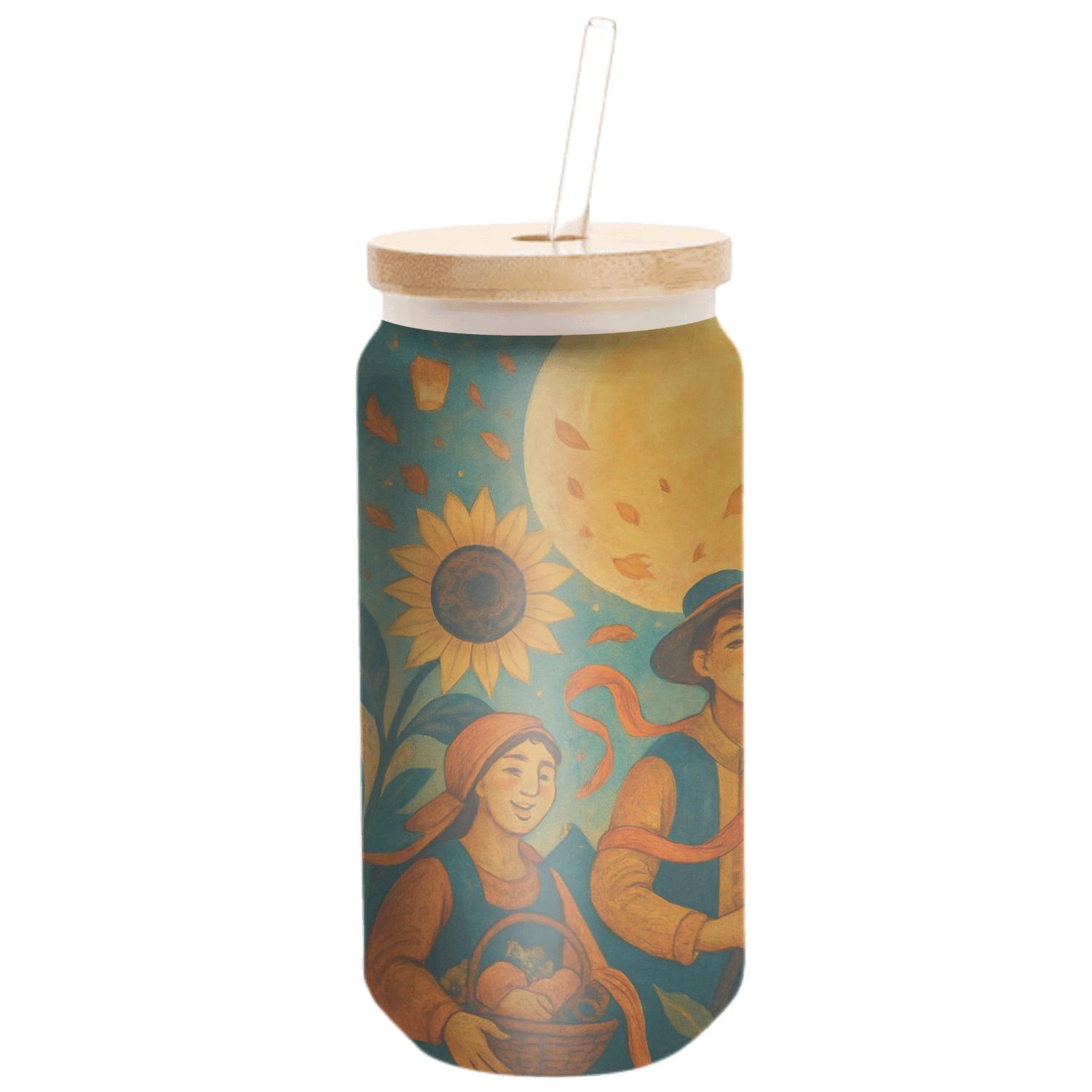 Solar Harvest Parade artisan blown glass drinkware