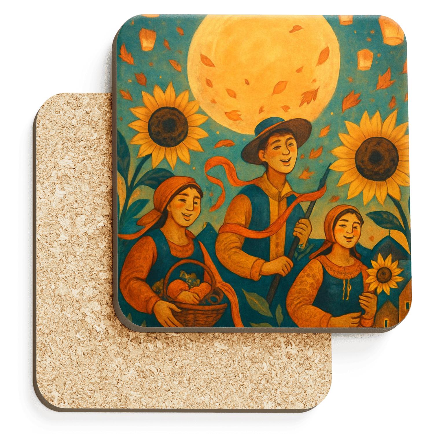 Solar Harvest Parade elegant tabletop coasters