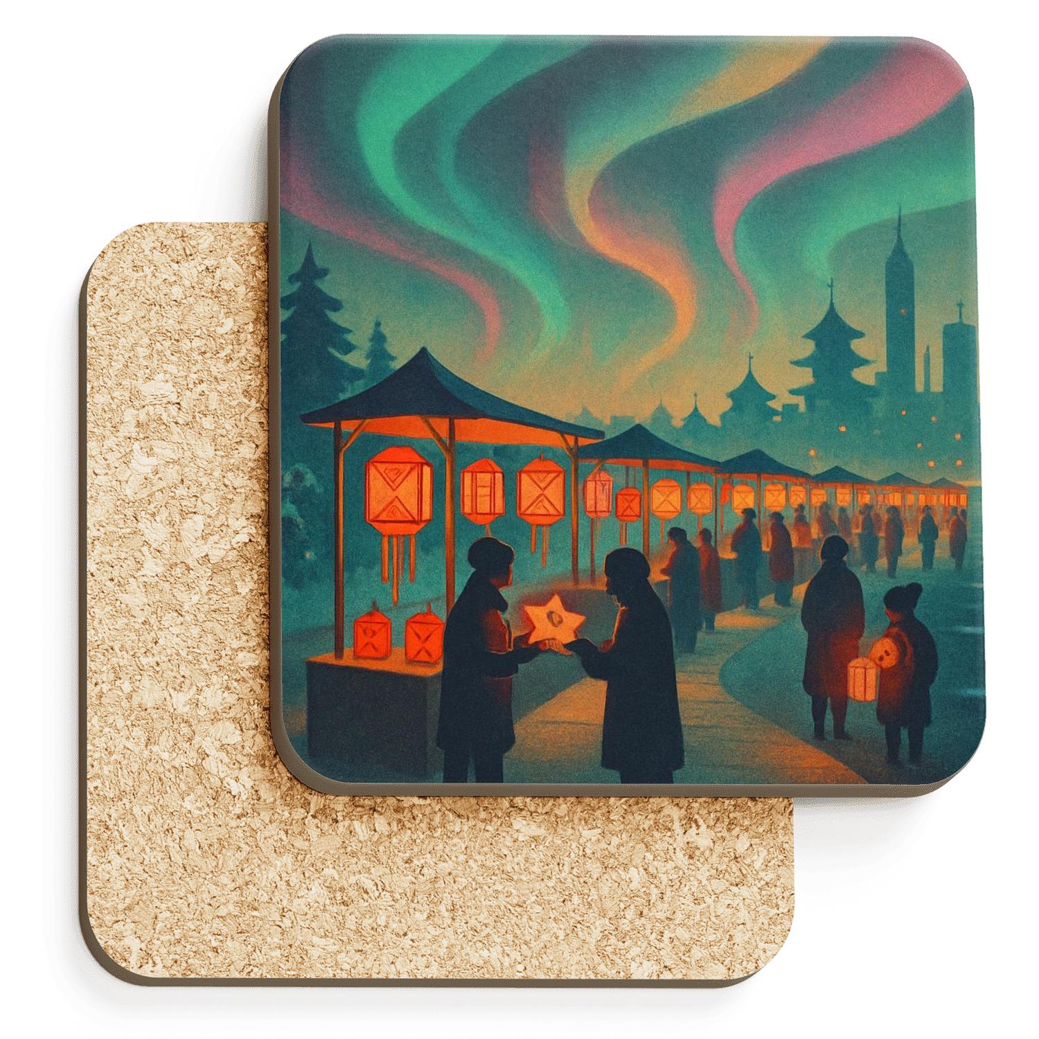 Aurora Lantern Market absorbent drink coasters